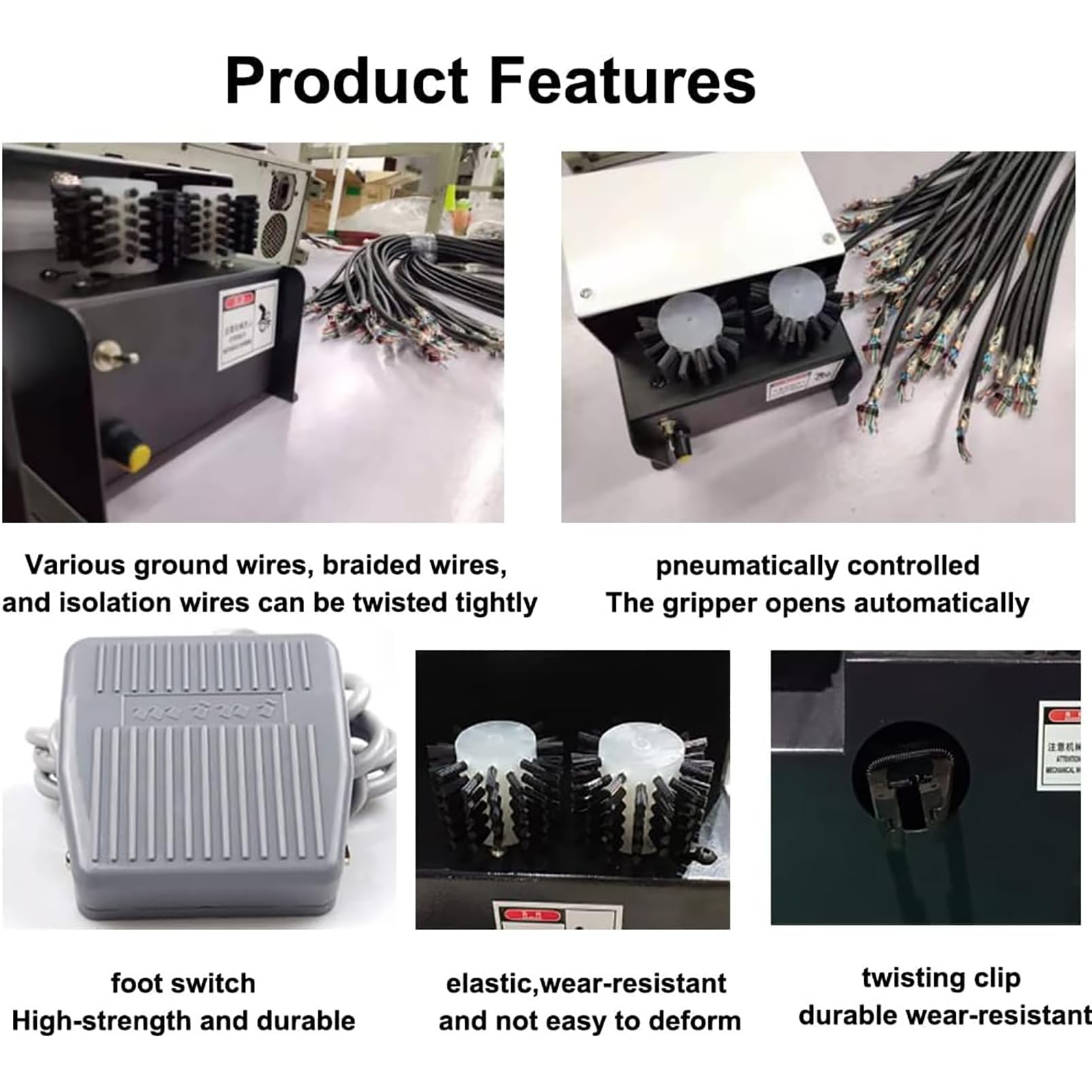 Macchina Automatica per Torcere Fili, Strumento Multifunzione Regolabile Automaticamente per Separare E Torcere Fili da 60 Mm, Spazzolatrice E Torcitrice per Treccia Schermante a Tre Spazzole