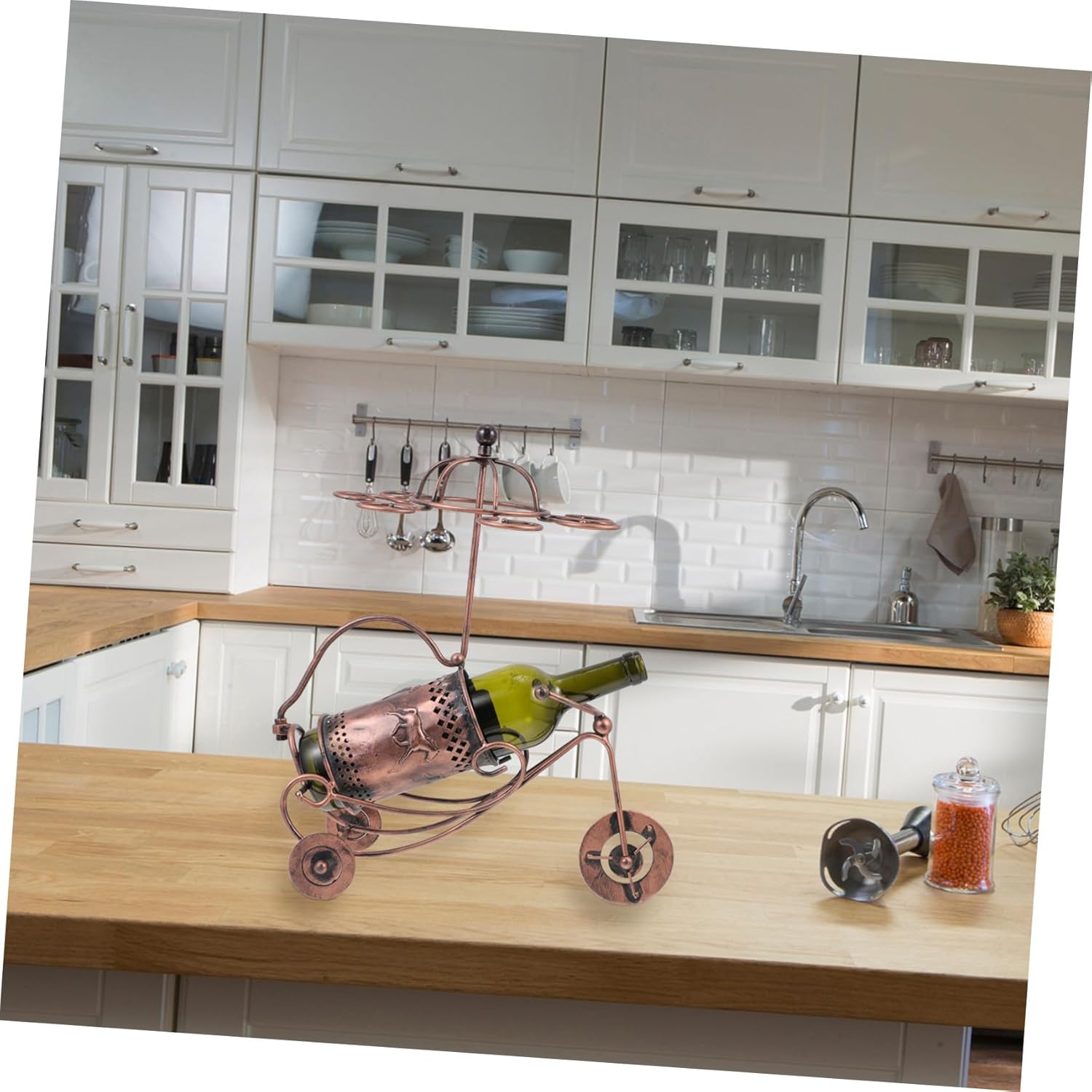 Light Brown Wine Rack Bottle Storage Holder Desktop Display Rack for Wine Bottle Compact Space-Saving Stylish Organizer for Home Kitchen and