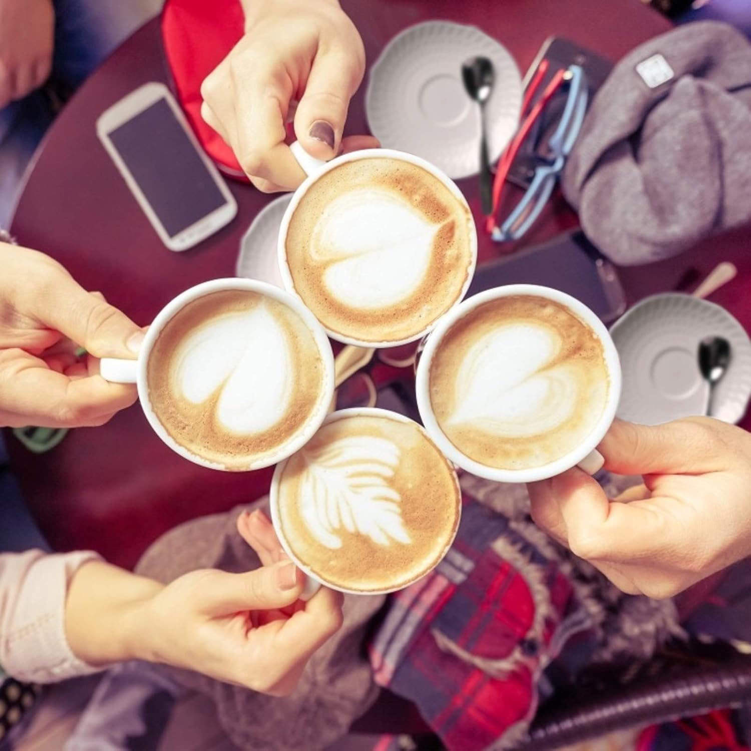 amhomel Tea Cups and Saucers Set of 6, Porcelain Espresso Cups, 6 Oz Cappuccino Cups with Saucers for Specialty Coffee Drinks, Cafe Mocha, Espresso and Tea - Embossed Design, White