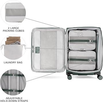 Travelpro VersaPack+ Softside Checked Luggage Suitcase, Green, 25-Inch