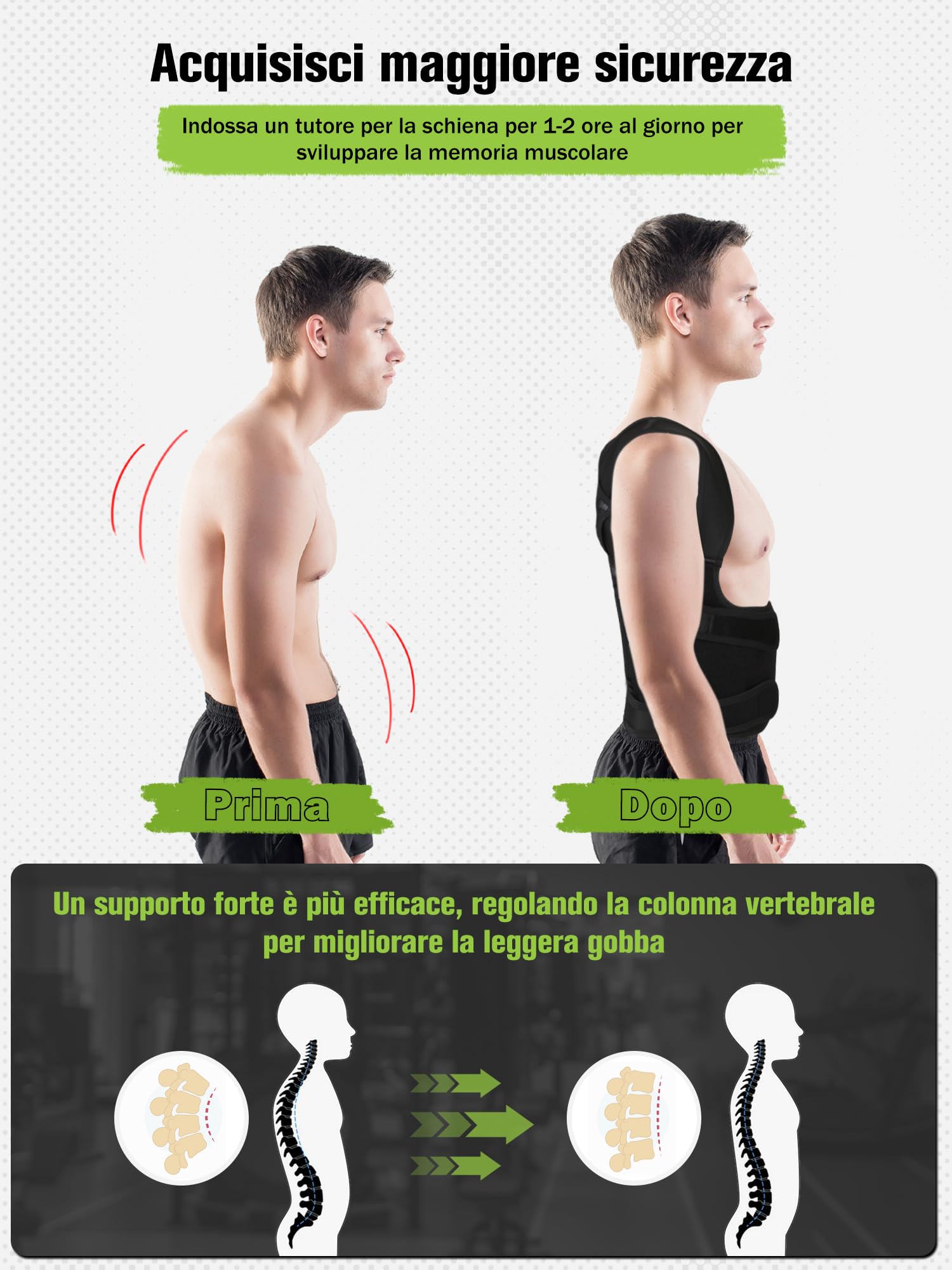 Fascia Correttore Posturale Spalle Schiena: Correttore Posturale Lombare Supporto Donna Uomo- Tutore Spalla Busto Schiena Dritta Elastica Regolabile - Ortopedico Cintura Raddrizza Schiena Collo XXL