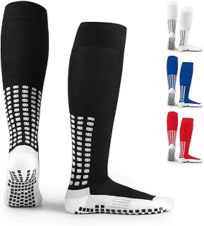 LUX Anti Slip Soccer Knee Socks,Non Slip Football/Basketball/Hockey Sports Grip Socks