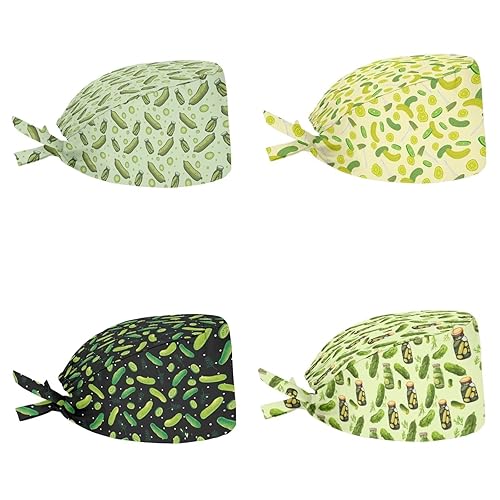 Babrukda 4 Pack Cap with Sweatband Adjustable Tie Back Hat