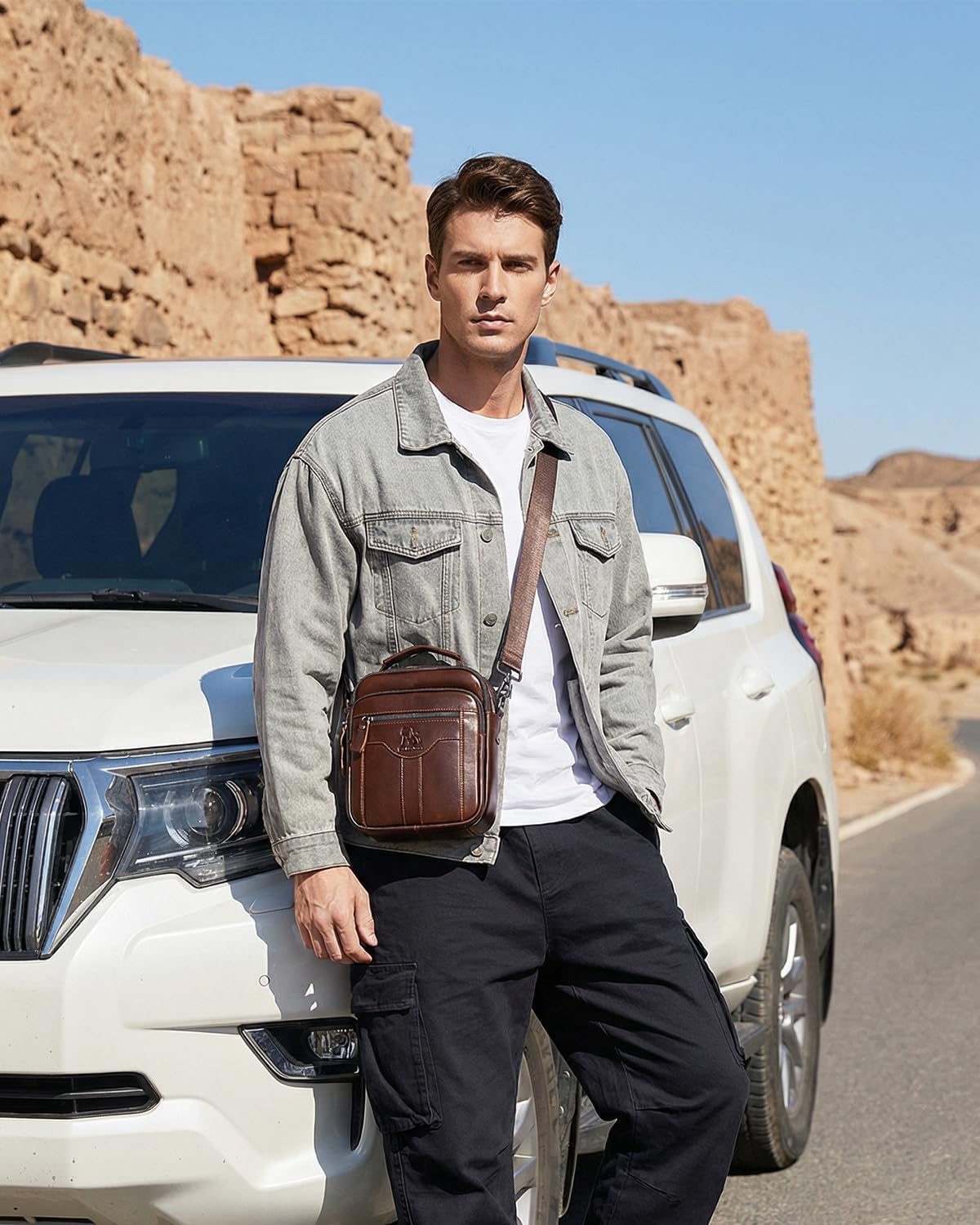 Premium Leather Men's Crossbody -Organized Storage & Durable,Stylish for Daily Carry - Image 7