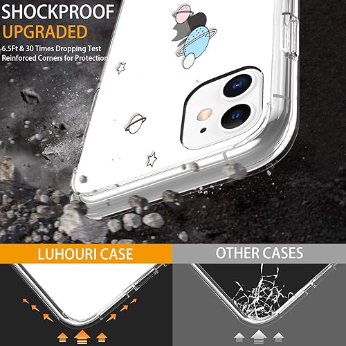 Miniatura 4 de LUHOURI Funda diseñada para iPhone 11 con protector de pantalla, acrílico transparente para mujeres y niñas, funda protectora de ajuste delgado de