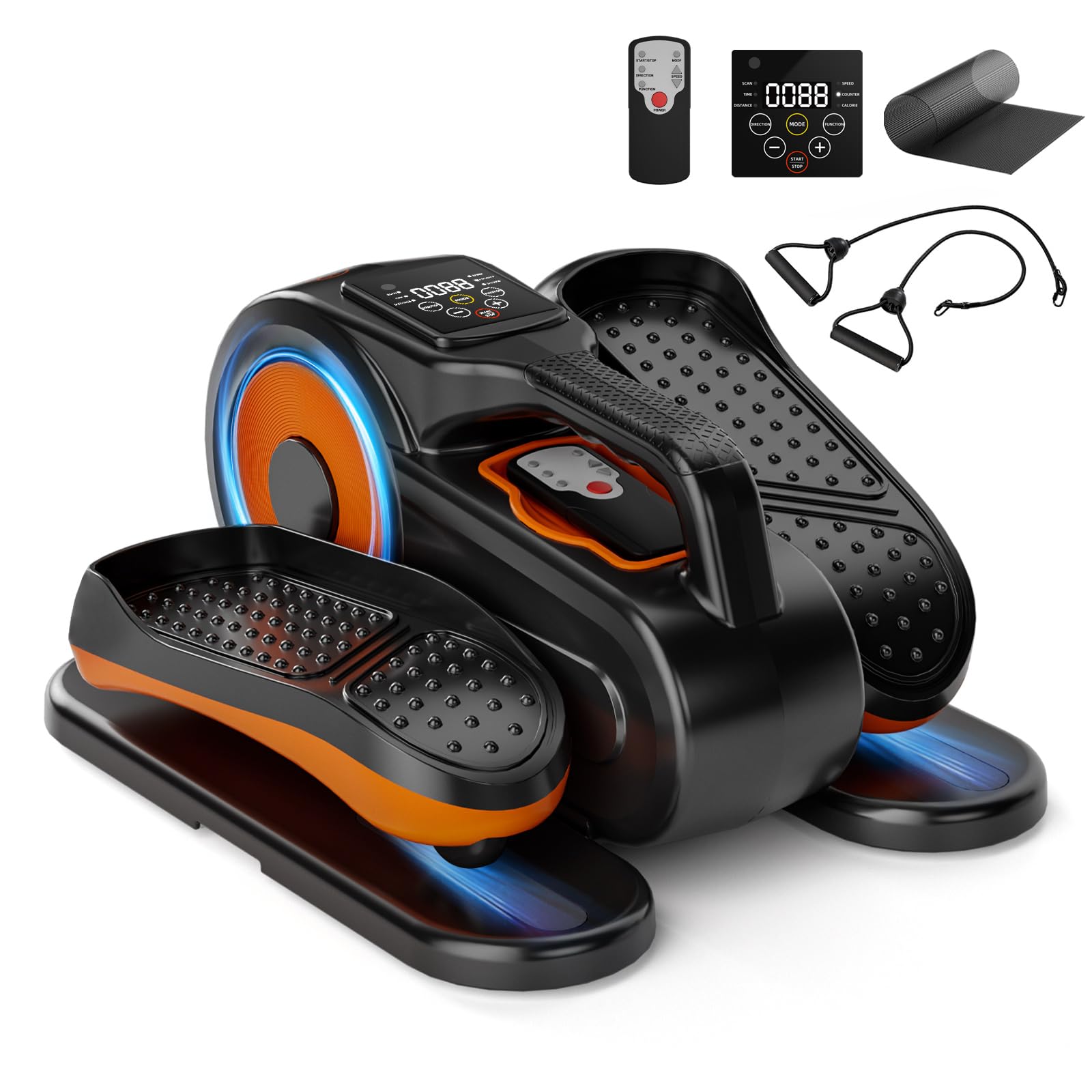 Under Desk Elliptical Machine,Ellipse Leg Exerciser for Seniors Home  Use,Quiet Portable Seated Pedal Exerciser with Remote Control,Non-Slip  Pedal