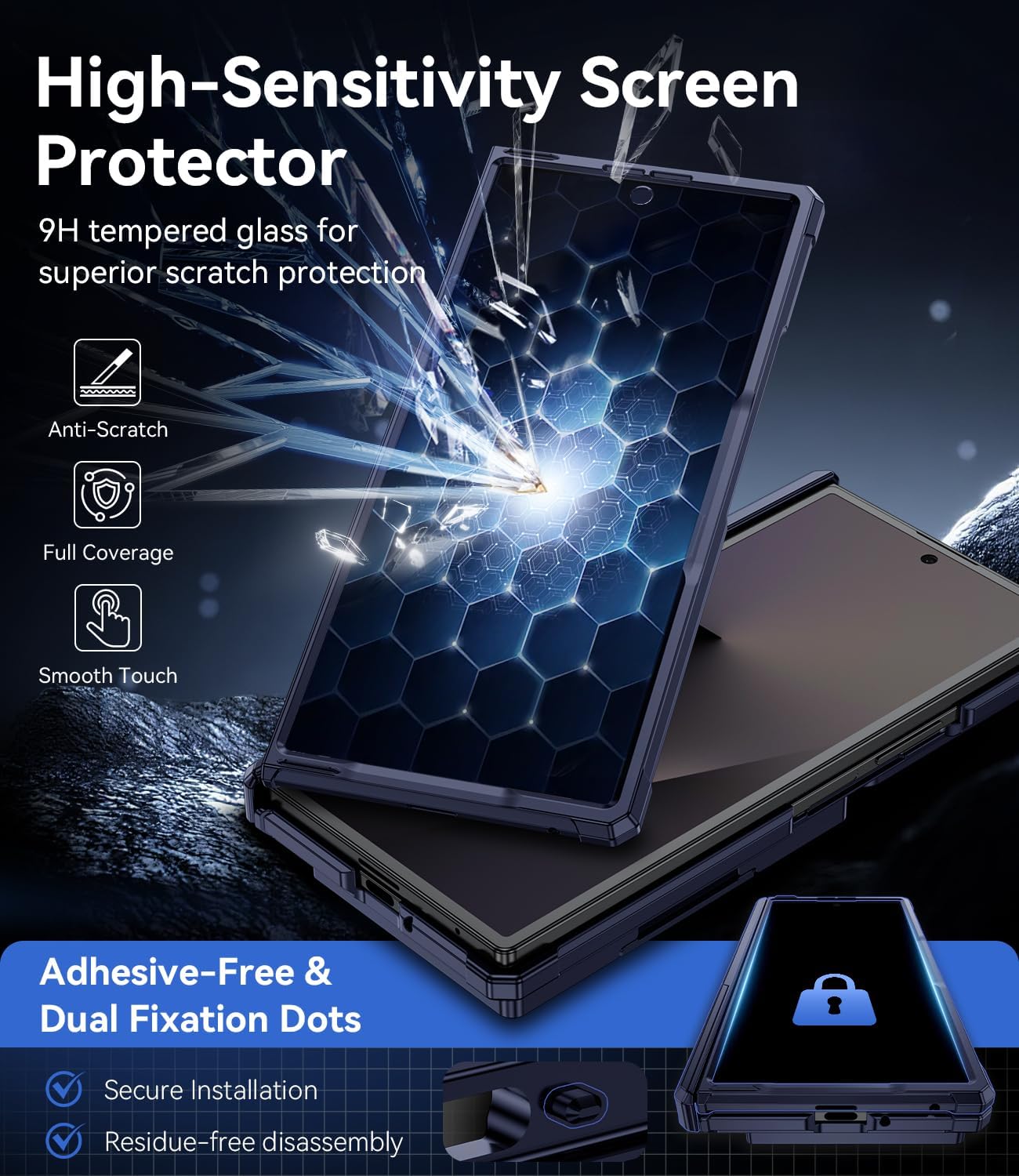 Kaiiecal for Samsung Galaxy Z Fold 7 Case with Cards Holder [RFID Blocking] [Camera Cover] [Hinge Cover] [Dual-Stand] Durable Shockproof Protective Phone Case for Z Fold 7 2025, Blue(Anti Spy)