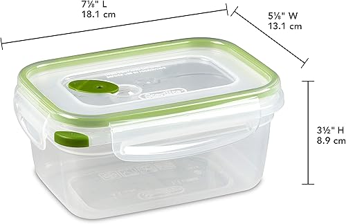 Miniatura 2 de Sterilite Ultra-Seal 4.5 tazas rectángulo, recipiente hermético para almacenamiento de alimentos, tapa con pestillo, apto para microondas y