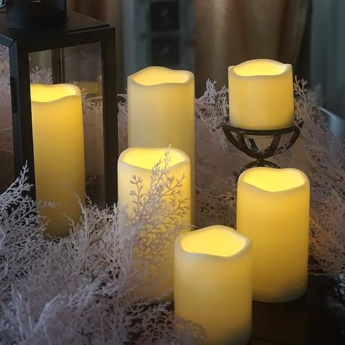 Miniatura 4 de 4 velas LED escalonadas sin flama, de pilas, impermeables, para exteriores, con temporizador, luz nocturna parpadeante de resina plástica, para