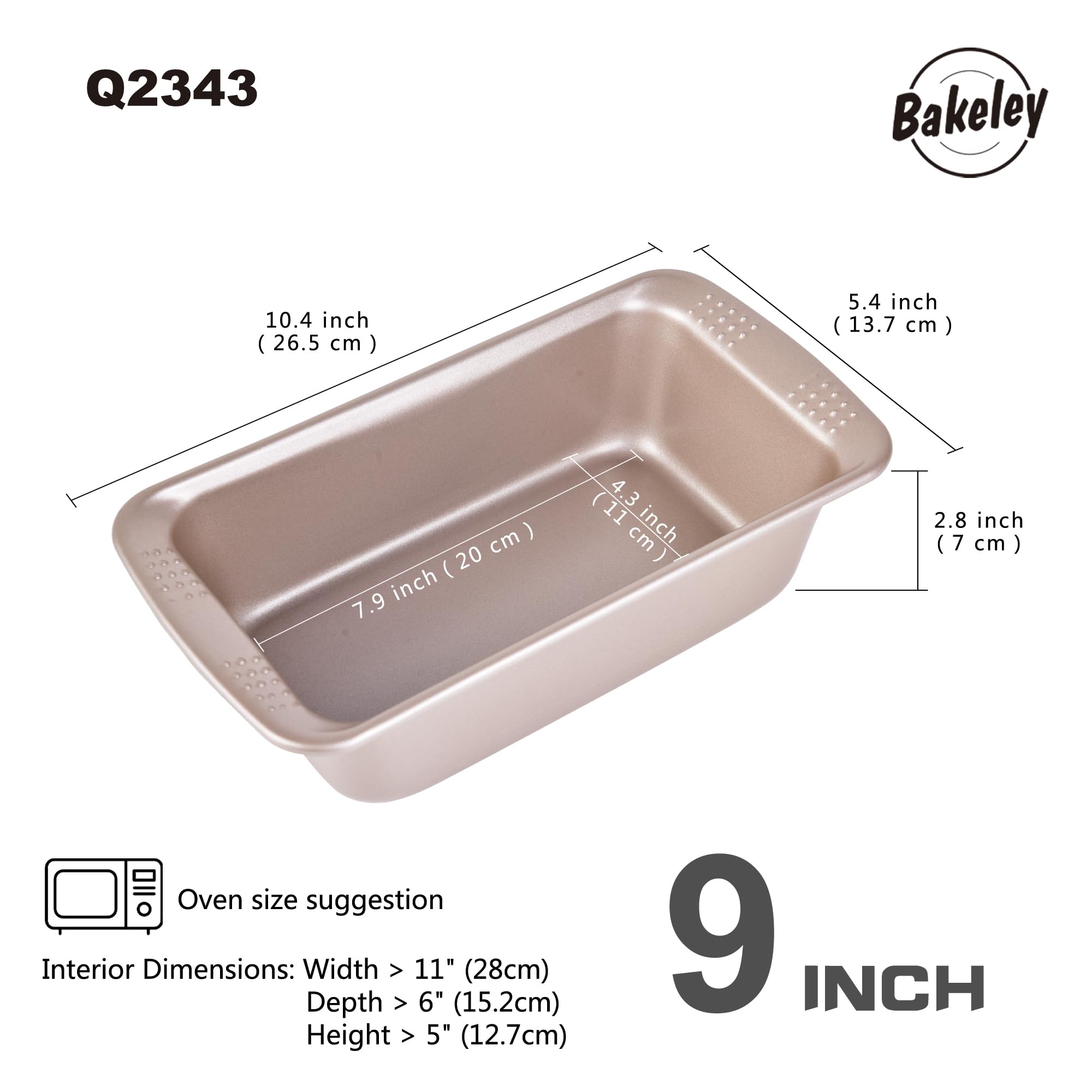 Rectangular Loaf Pan Snapklik.com : Rectangle Loaf Pan Set, 9 Inches Non-Stick Oblong Bread ...