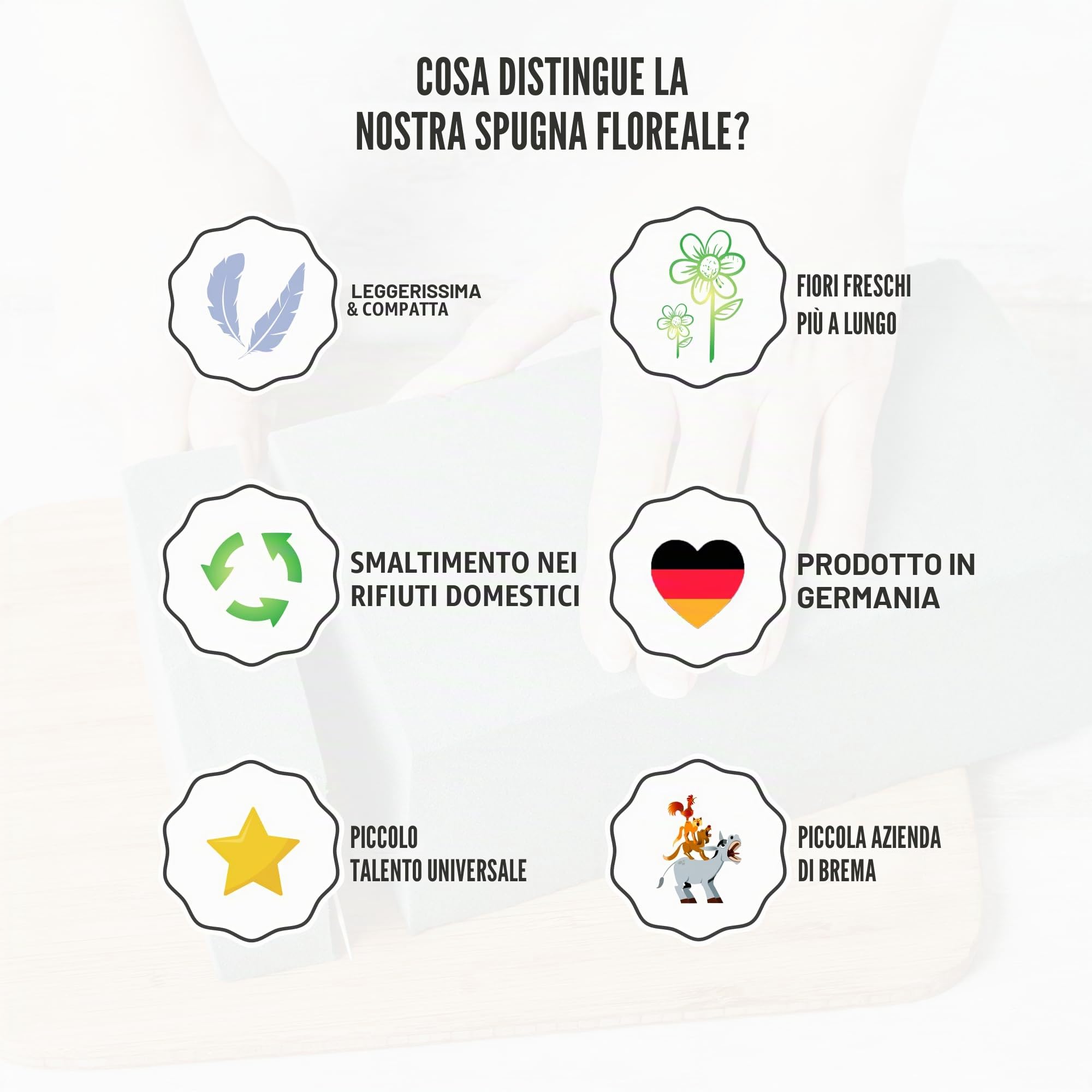 Corona in spugna floreale tonda – Set da 3 pezzi da 25 cm – Spugna da fiorista bagnabile, anello in spugna per composizioni floreali, decorazioni, fai da te per feste e regali, Made in Germany