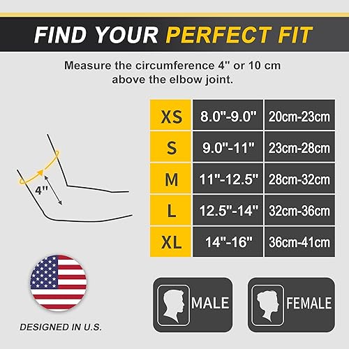 Vista 27 de CAMBIVO Paquete de 2 coderas para tendinitis, codo de tenista, manga de compresión para alivio del dolor de codo de golfistas, artritis, bursitis