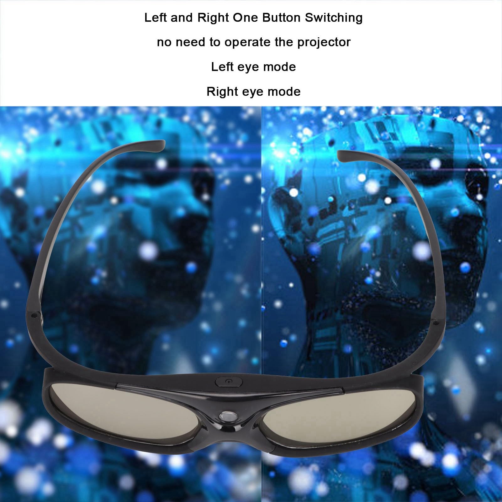 CHICIRIS Occhiali 3D, Occhiali da Visualizzazione 3D con Link DLP LCD Glasshi 2pcs 144Hz Occhio Attivo Attivi Active Articoli per Orojectors DLP