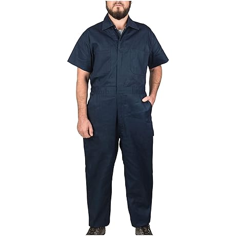 Work Men's Short Sleeve Poplin Non-Insulated Walls Coveralls