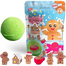 ZIMPLI - Christmas Surprise Bath Bomb Gingerbread, 1 of 6 Gingerbread Toys to Collect, One per Large Baff Bomb, Collectable Toy for Boys & Girls, Xmas & Birthday Gifts