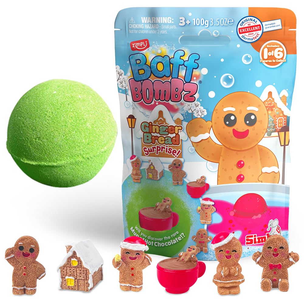 ZIMPLI Christmas Surprise Bath Bomb Gingerbread 1 of 6 Gingerbread Toys to
