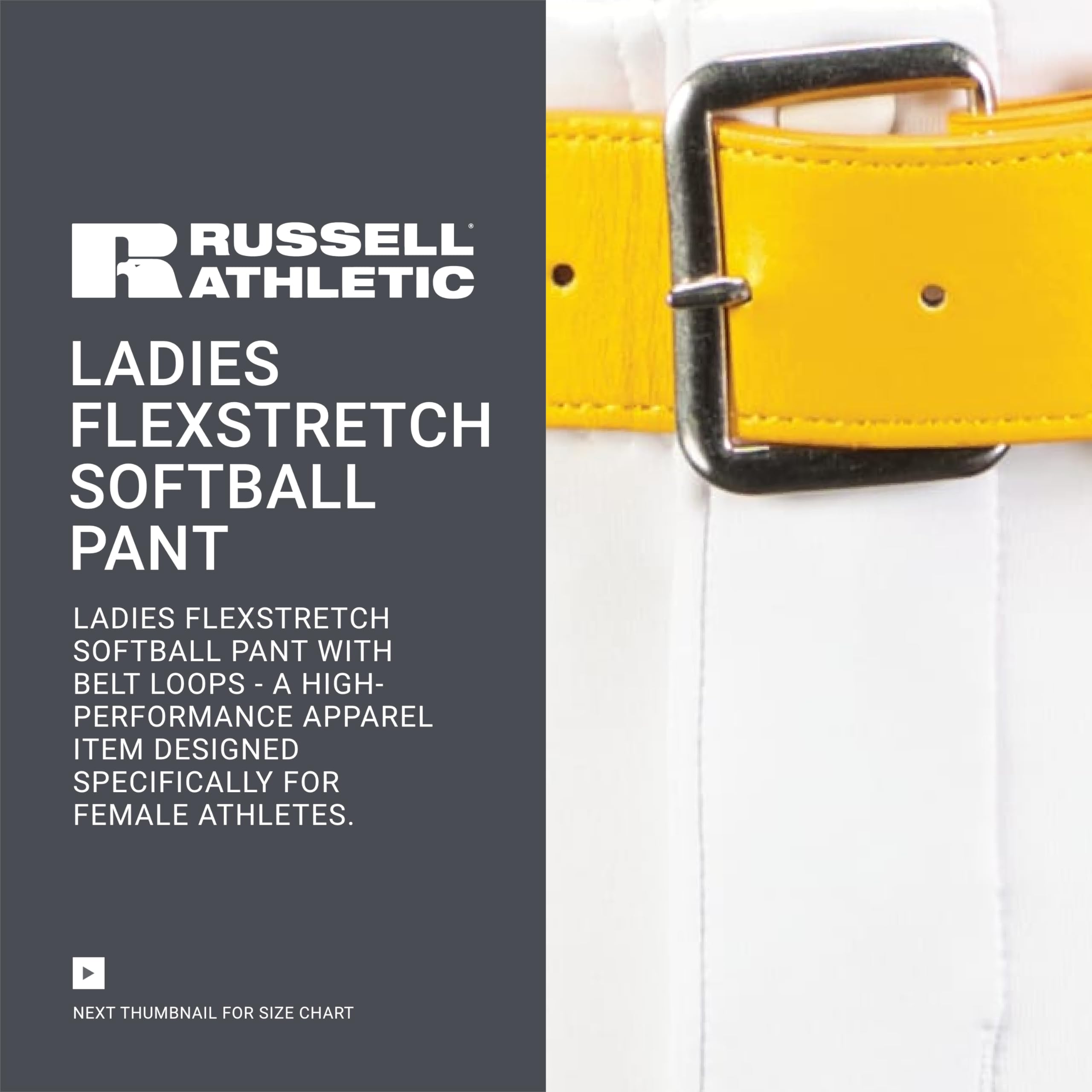 Russell Athletic Damen Hose Damen Flexstretch Softballhose mit Gürtelschlaufen