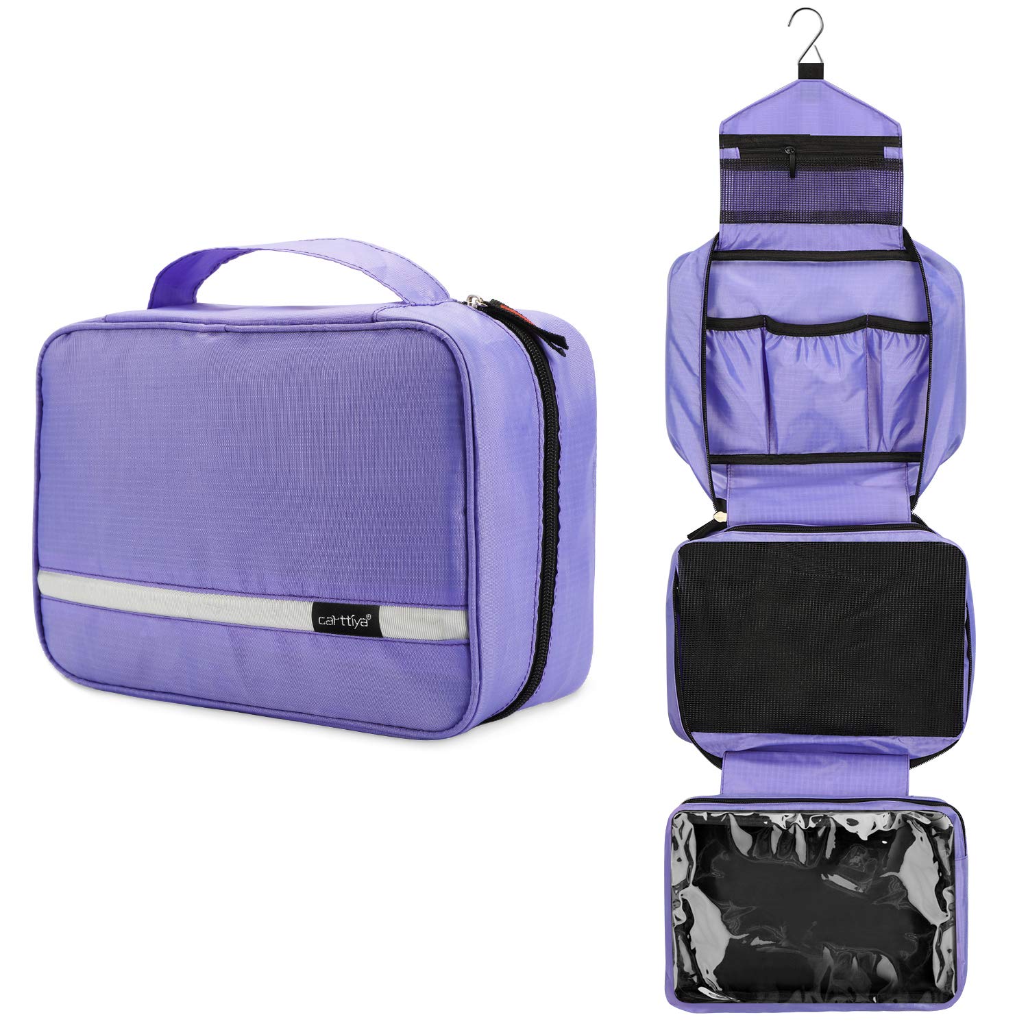 Carttiya Beauty Case da Viaggio, Borsa da Toilette per Donna Uomo Beauty Case Grande, Gancio in Metallo per Appendere