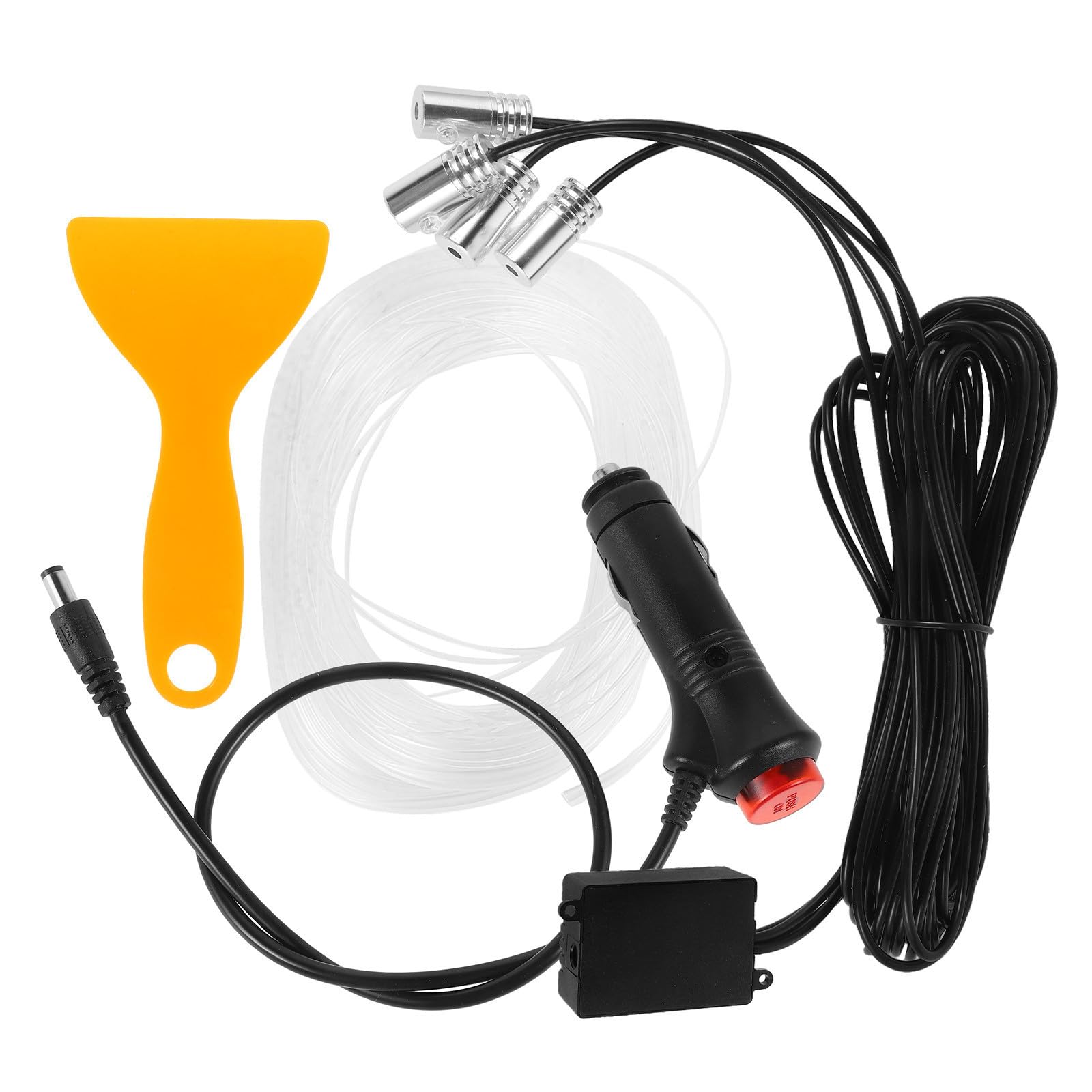 Toyvian Luz Ambiental Decorativa LED para Coche Interior Fibra Óptica en Tonos Fríos, Control Remoto y Kit de 6 Metros para Iluminación Interior de Vehículo