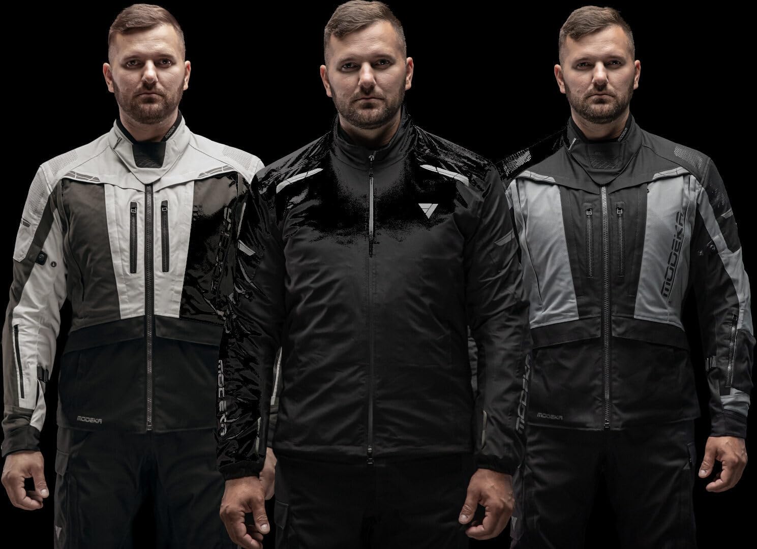 Modeka Hydron wodoodporna kurtka tekstylna motocyklowa, czarny/szary, Long L