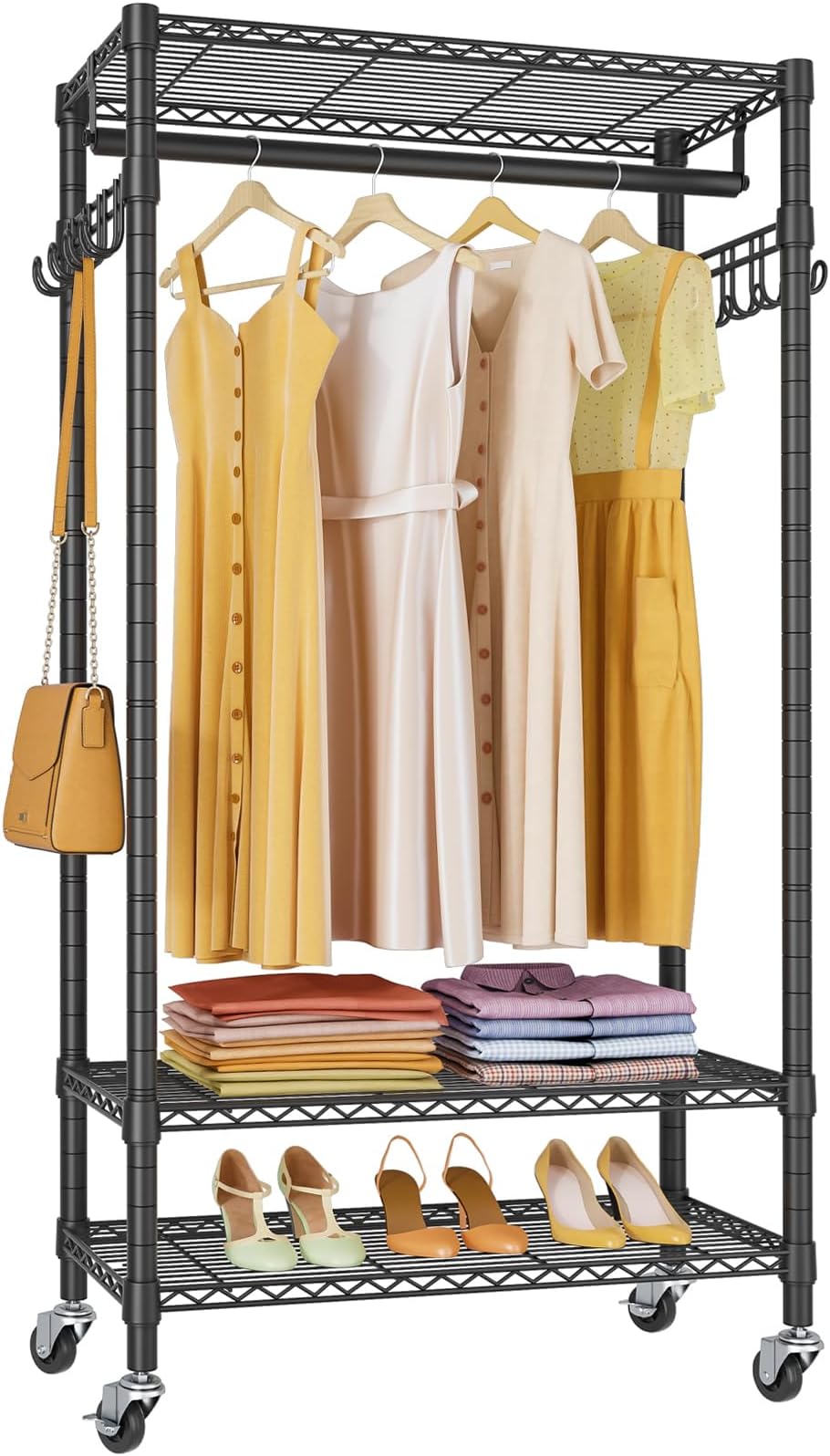 HoneyCanDo Garment Rack with Bottom Shelf GAR09482