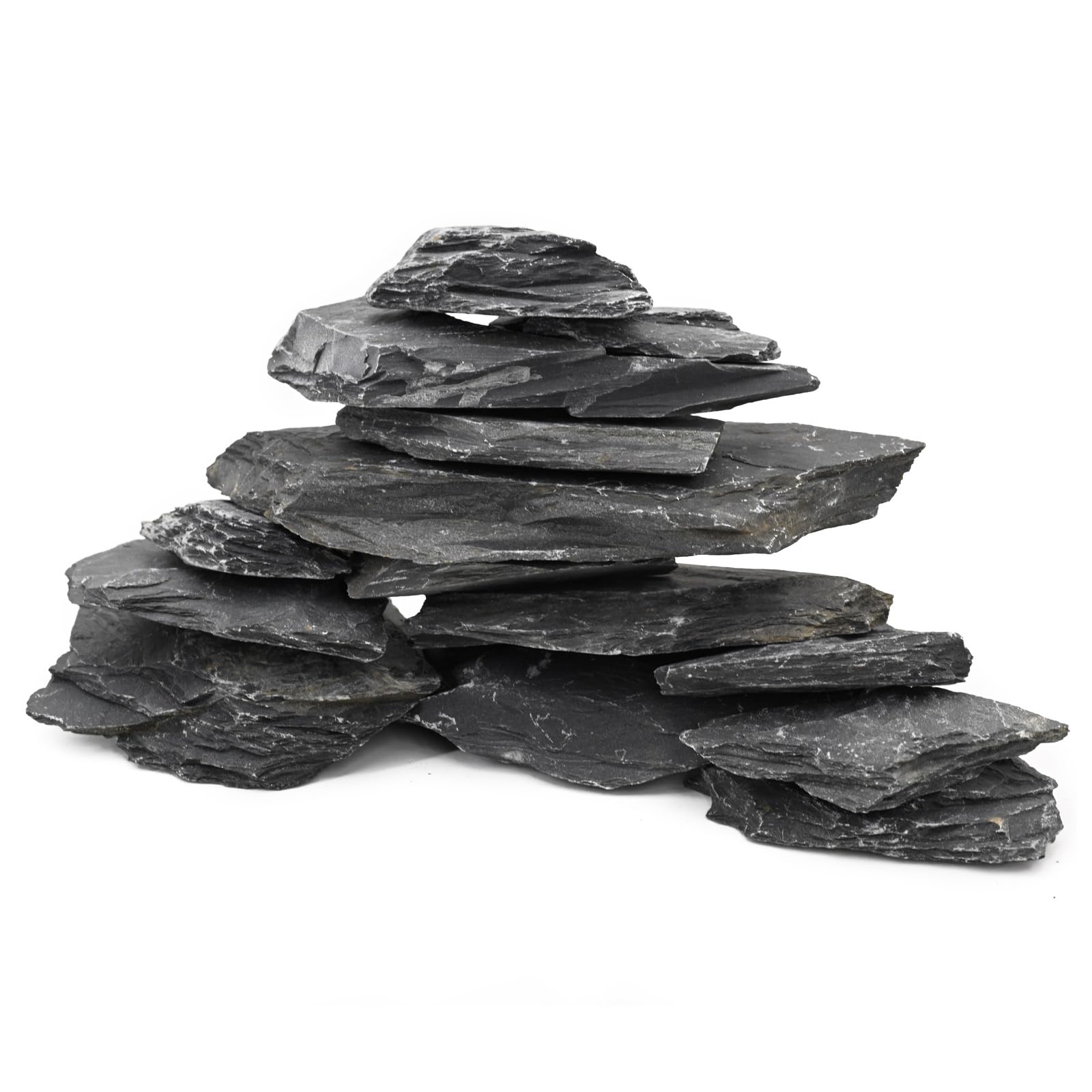 Unocho Pierres d’Aquarium 2,25kg Pierre Naturelle Ardoise pour aquascaping Plateformes de Repos Reptiles terrariums vivariums paludariums bonsaï Jardins Miniatures féeriques(5-10cm)