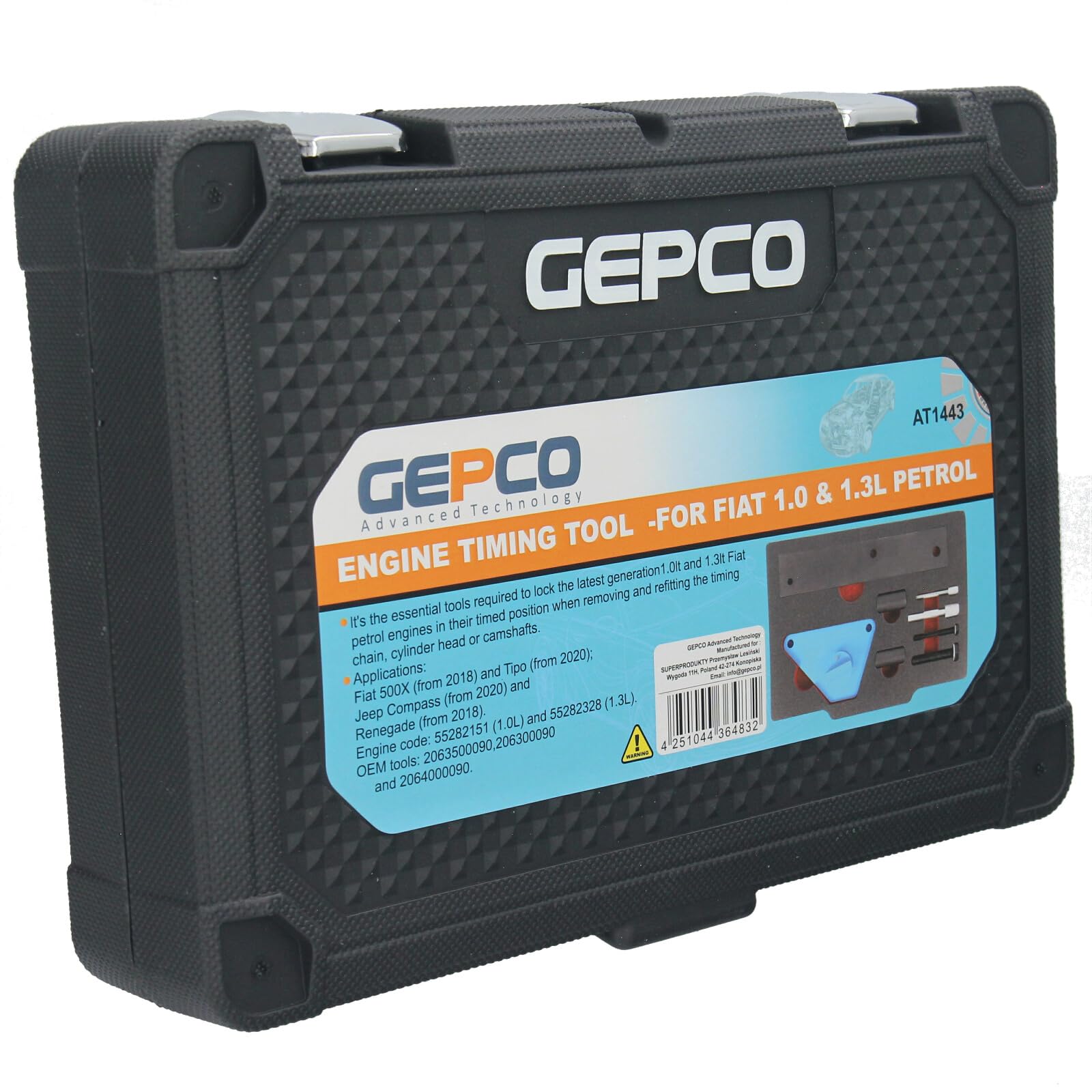 GEPCO Motor Einstellwerkzeug Satz kompatibel mit FIAT 500X, FIAT Tipo, Jeep Compass, Jeep Renegade Benzin 1.0L & 1.3L Motoren Steuerkette Nockenwellen