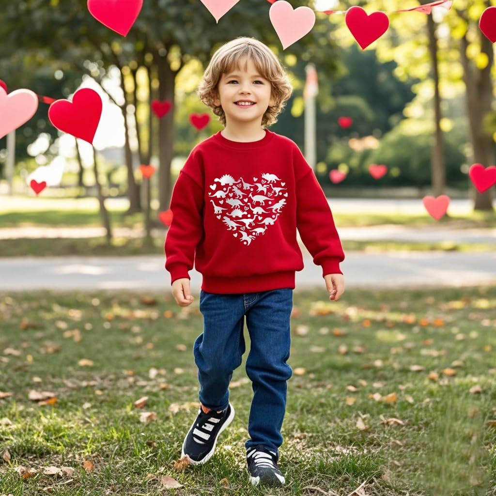 Kids Valentines Sweatshirts Toddler Boys Girls ABC I LOVE U Heart Graphic Shirt Toddler Long Sleeve Outfit Tops - Image 4