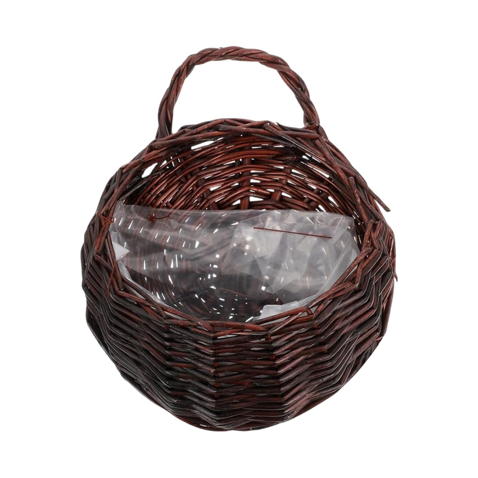 Natural Willow Hanging Planter Basket for Indoor Outdoor Use Great As Decorative Wall Shelf or Storage Bin Old Handwoven Organizers