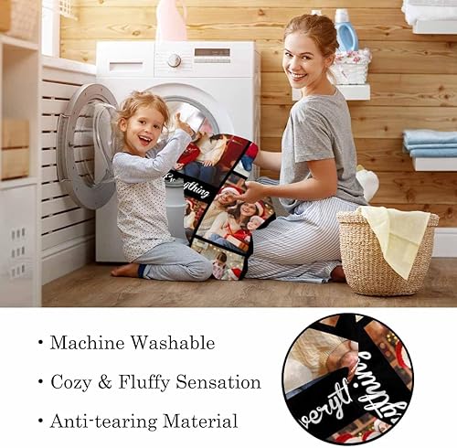 Miniatura 5 de CASECOCO Manta de fotos personalizada para la familia, manta de fotos personalizada para parejas, para enamorados, novios, en bodas, cumpleaños, San