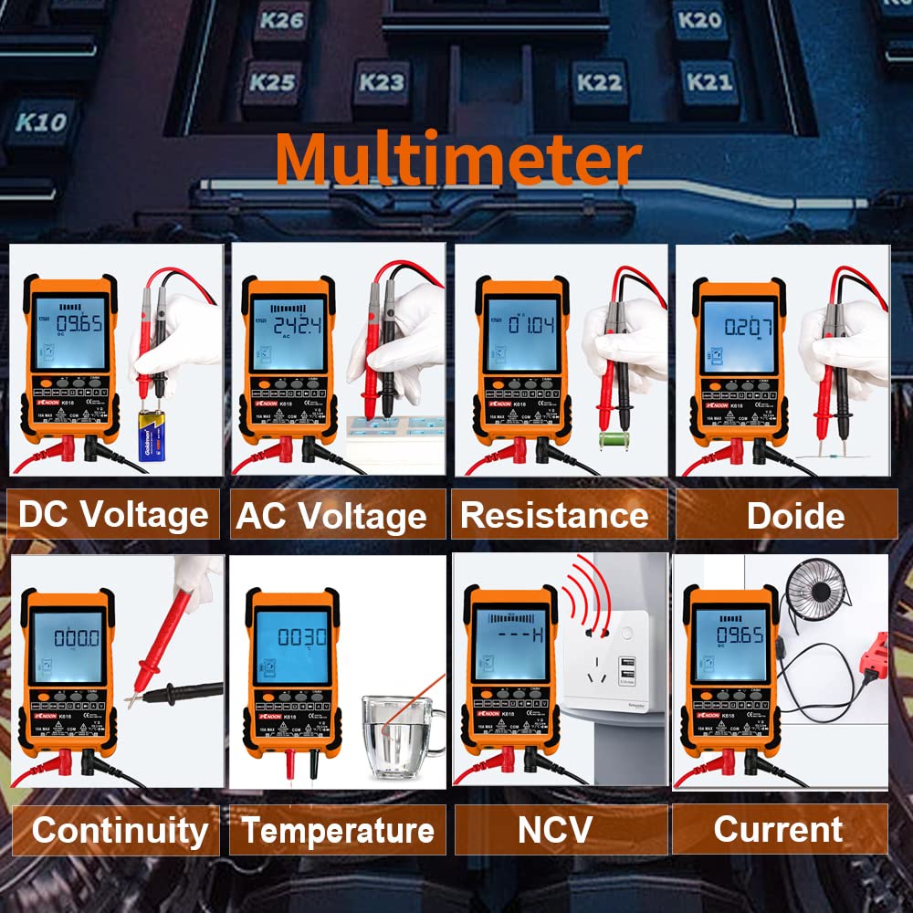 Tester per Cavi di Rete, Localizzatore di Cavi Multifunzione POE con Schermo LCD, Abbinamento di ID di Cavi Lunghezza del Cavo di Rete Misura di Cortocircuito Aperto con 3 Accessori di Abbinamento ID