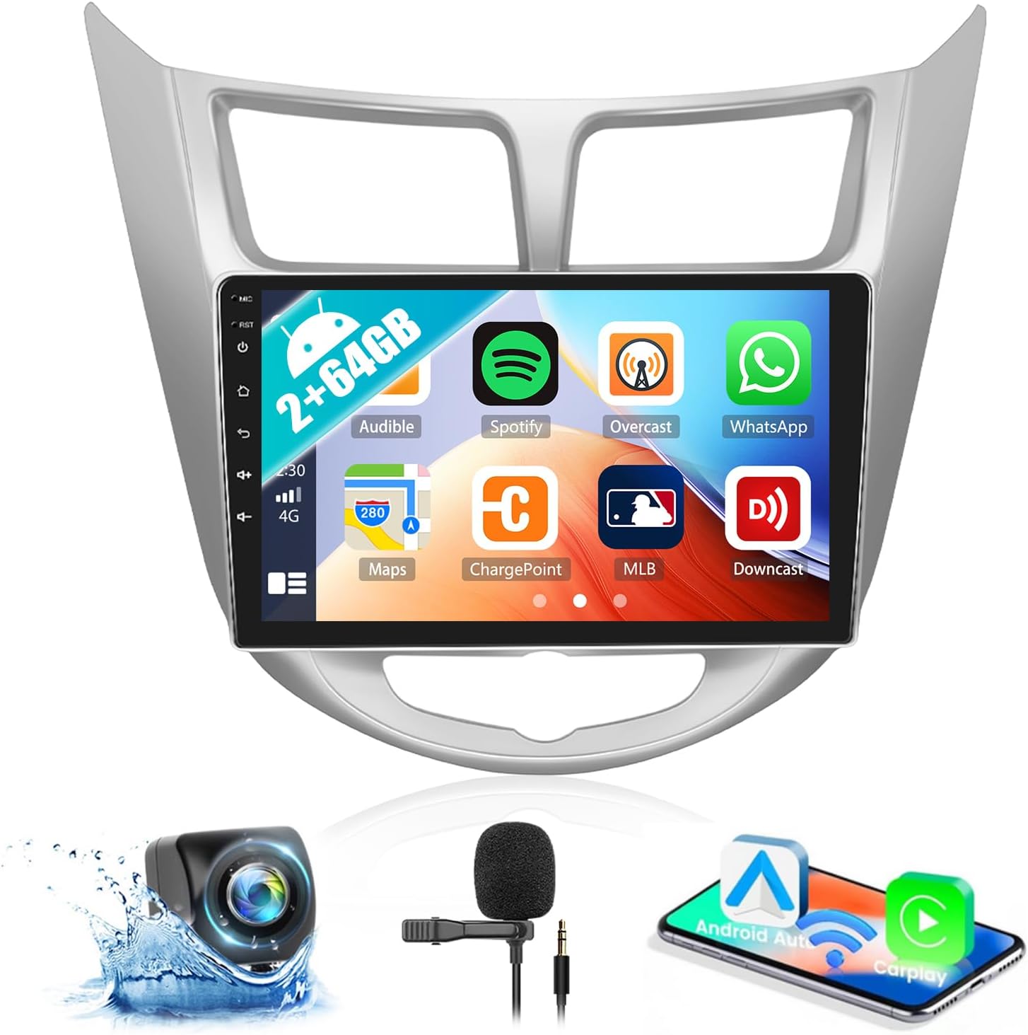 Amazon.com: 2G+64G Android 13 Car Stereo for Hyundai Accent 2012-2017 ...