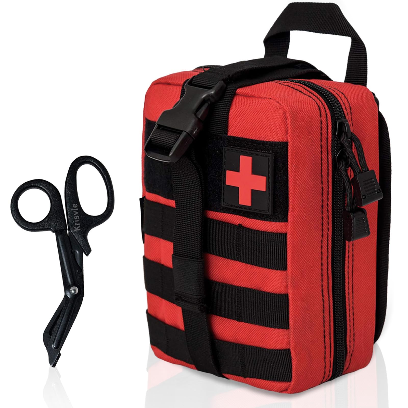 Kyrio Pochette Premiers Secours Tactique Molle - Sac Médical Extérieur Rouge - Pour Randonnée, Escalade Et Intervention D'Urgence