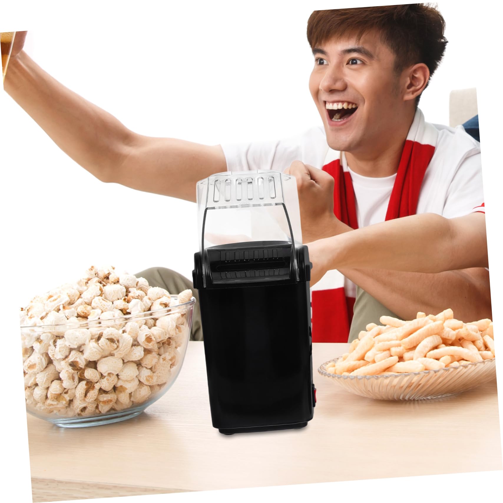ULTECHNOVO Machine à Popcorn à Air Chaud Automatique Pour Maison Cuisine Avec Tasses Doseuses
