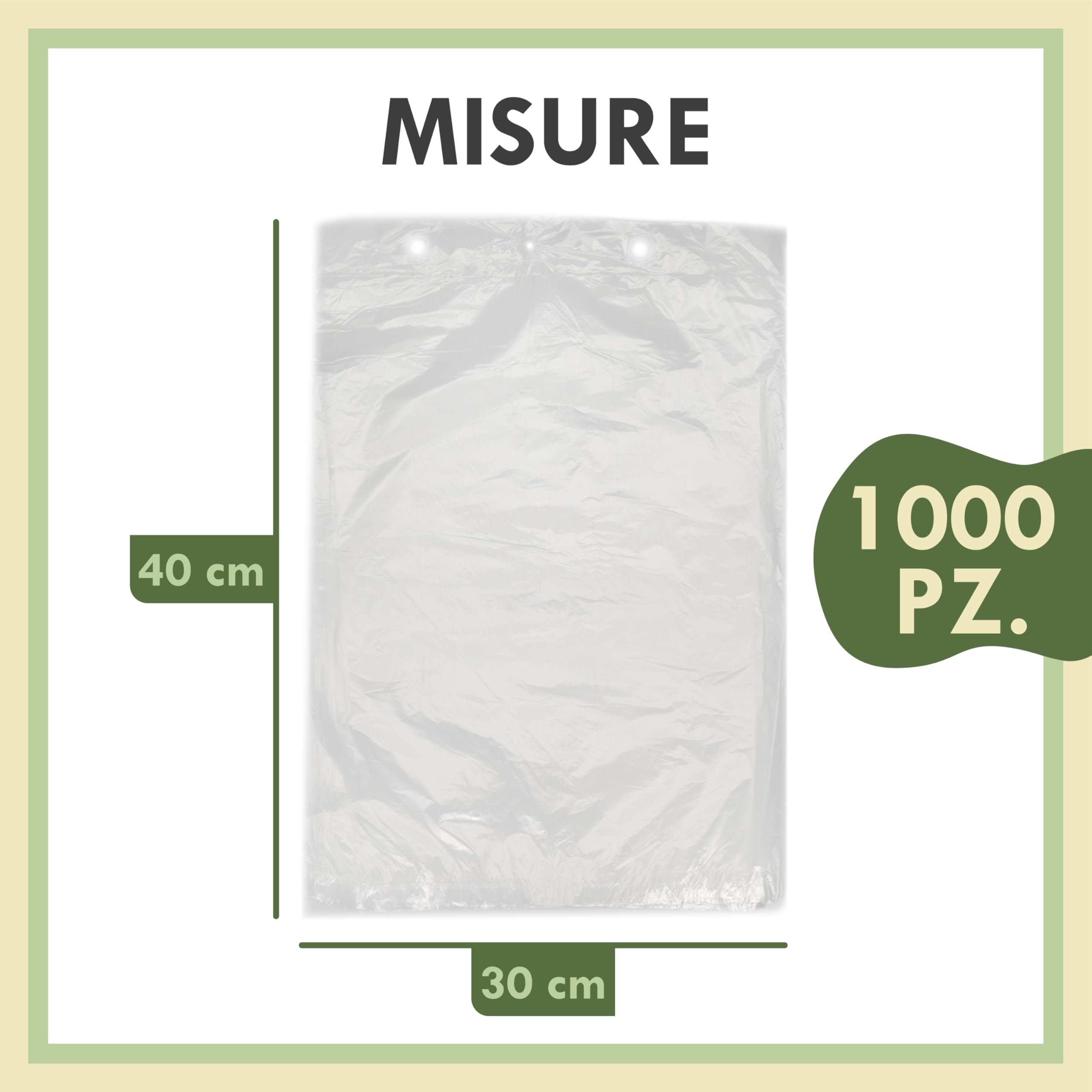 Zenic | Sacchetti Plastica Trasparenti Senza Manico In Blocco | 30 × 40 Cm | Per Frutta, Verdura, Carne E Pesce | Ideali Per Banchi Di Mercato, Conservazione Degli Alimenti E Adatti Al Congelamento