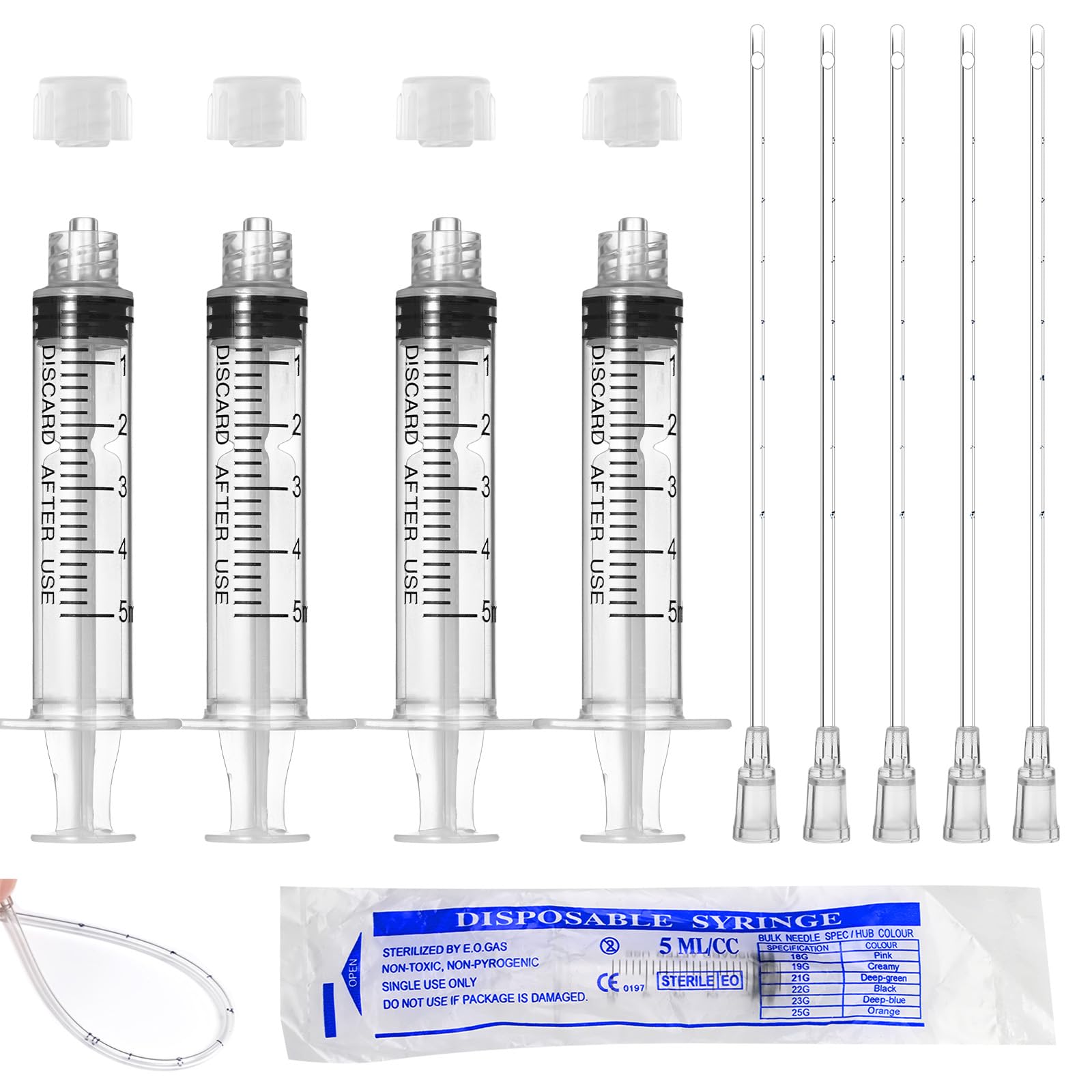 20ml Luer Lock Syringe with Cap and Soft Plastic Tube, Pack of 30 — Amazon image 11