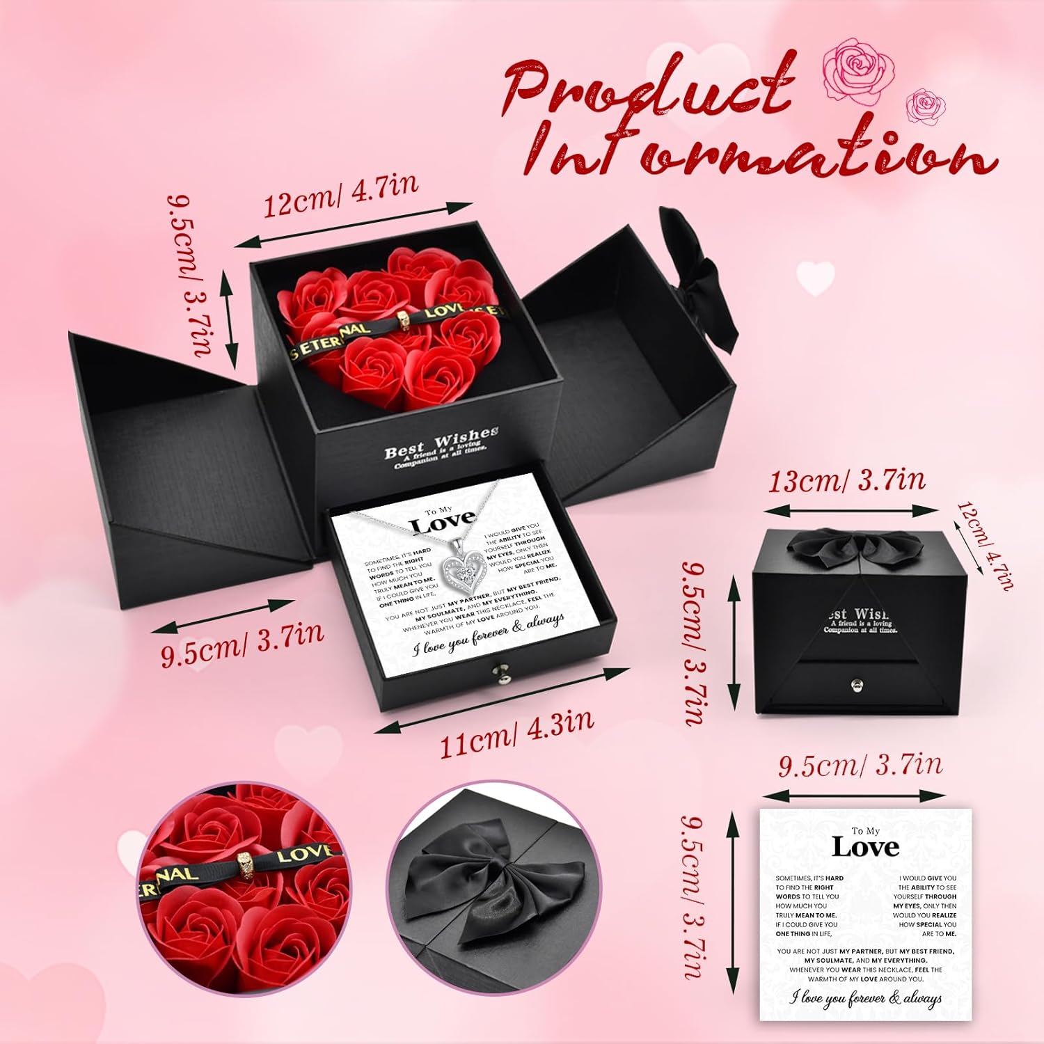 To My Wife Necklace from Husband- Gifts for Girlfriend, Fiancé, Soulmate Jewelry for Women on Christmas, Birthday, Anniversary & Valentine's Day - Image 3