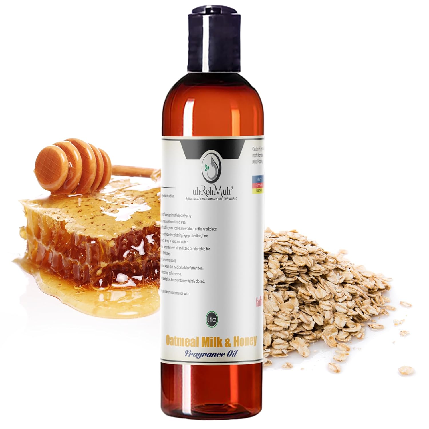 uh*Roh*Muh Premium Oatmeal Milk & Honey Fragrance Oil - Soothing Aroma Perfect for Aromatherapy, Candles, Hair, and Personal Care 8oz