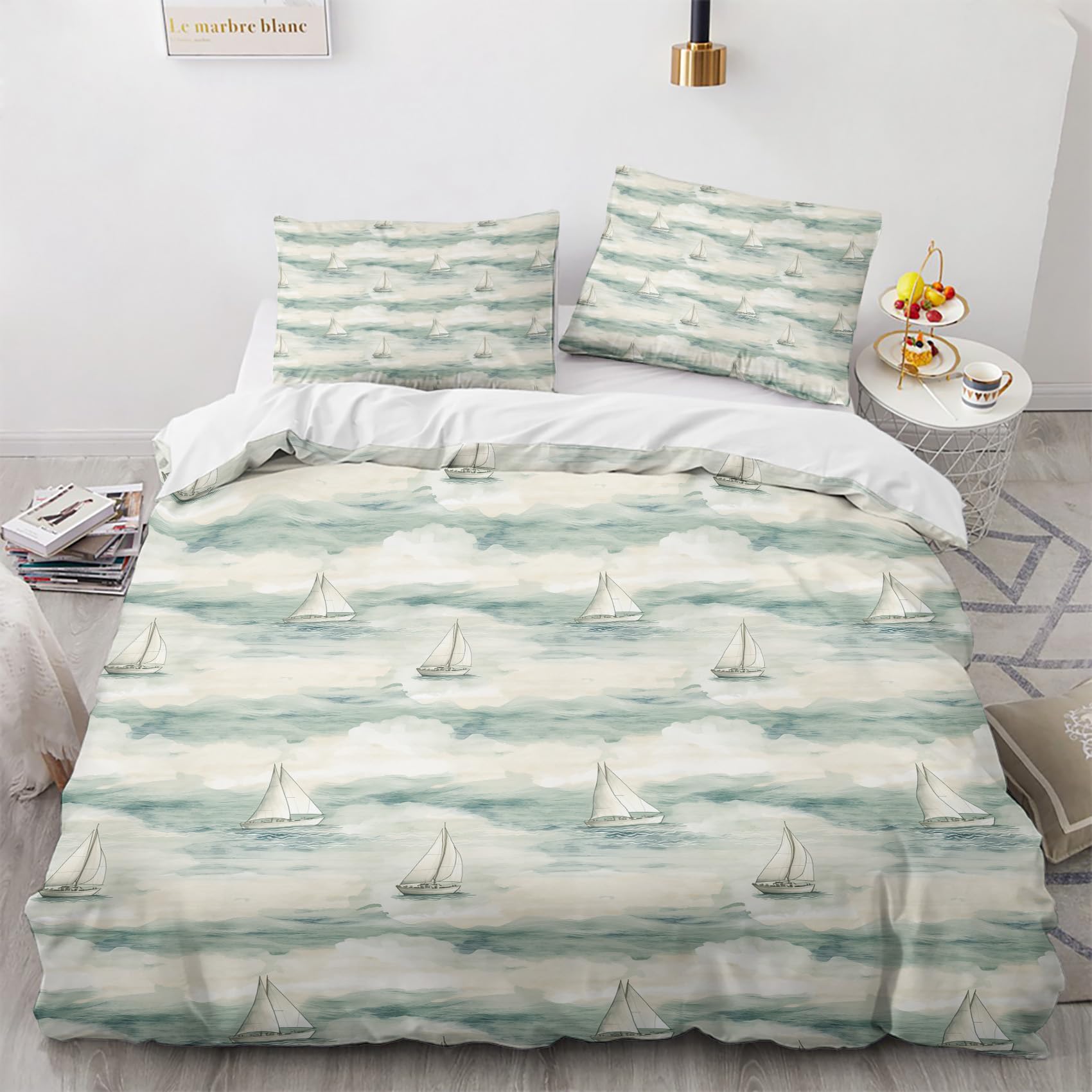 Housse de couette 220x240 voilier pour transformer votre chambre adulte en océan de douceur