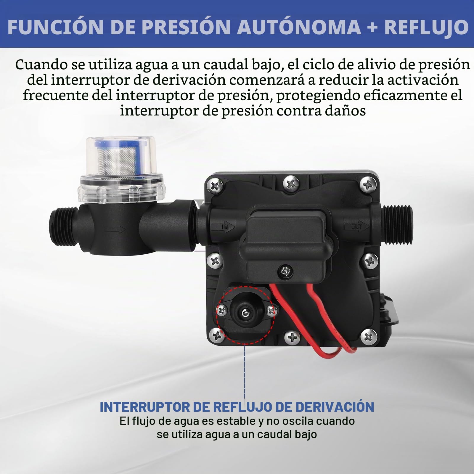 4008-101-E65, Dispensadores de Agua Fría y Caliente, 55 PSI, 3 Galones por Minuto, 7,5 Amperios, 12 V Caravana, Caravana, Bomba de Agua Autocebante 4008101E65