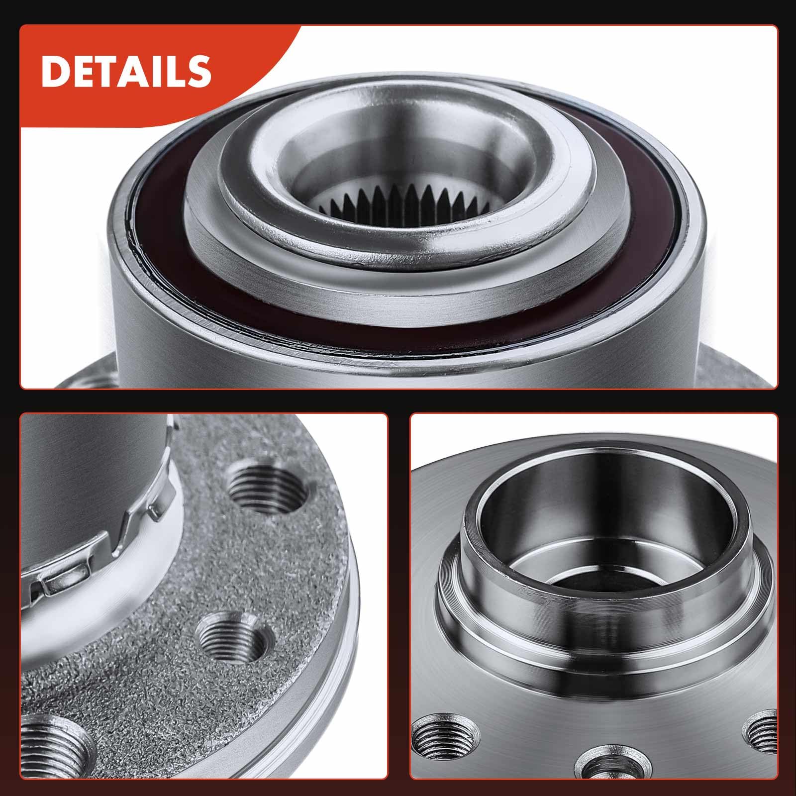 Frankberg 2x Radlager Radlagersatz Vorderachse Hinterachse mit integriertem magnetischen Sensorring Kompatibel mit Touare.g 7L6 7L7 7LA MPV 2.5L 2003-2010 Replace# 7H0498611