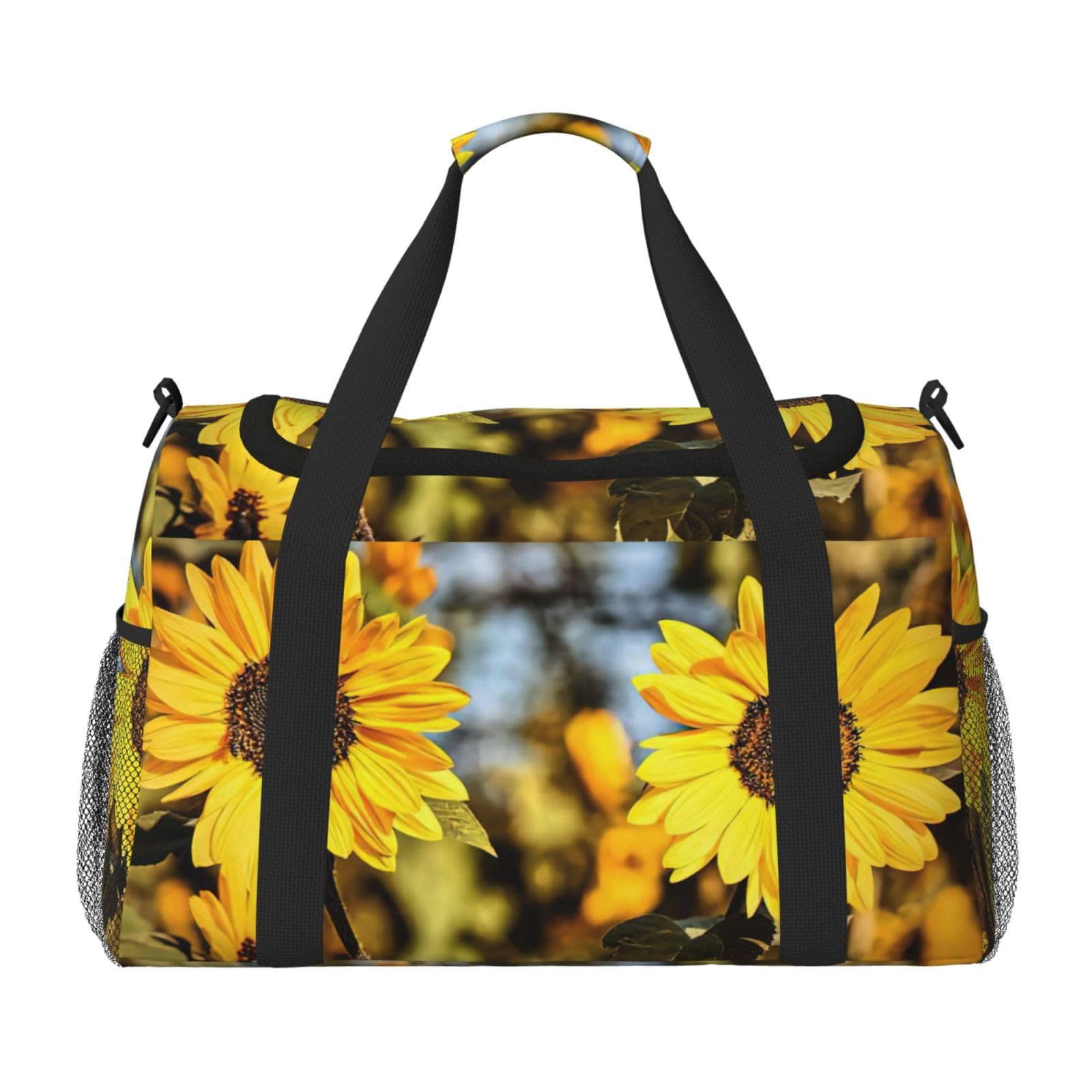Grand sac de voyage pliable motif tournesol imperméable - 8