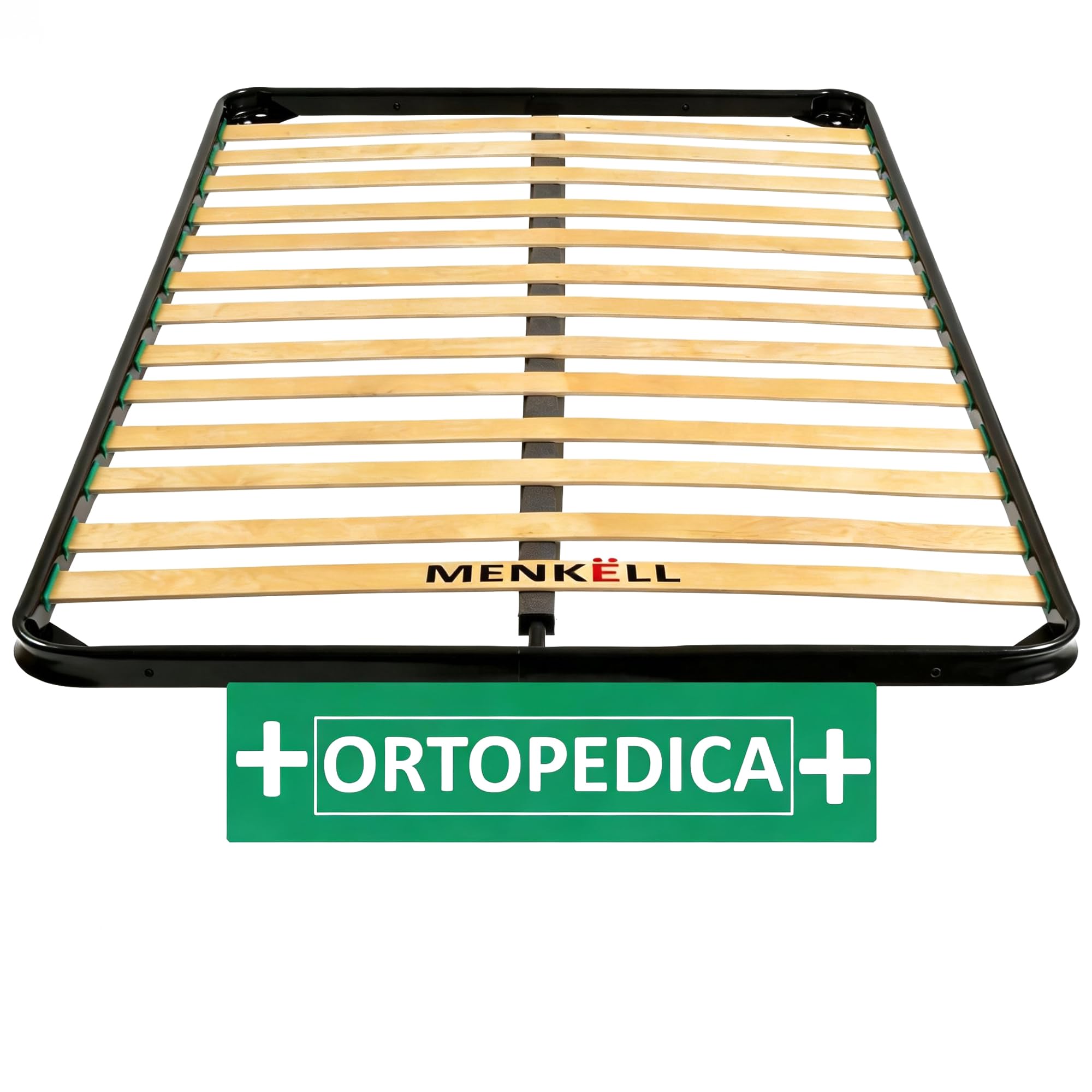 Rete Letto Ortopedica Da Appoggio Senza Piedi Rinforzata per letto da Incasso - Telaio in Ferro e Doghe in Legno - Per Tutti i Tipi di Materassi, Supporta Fino a 170kg