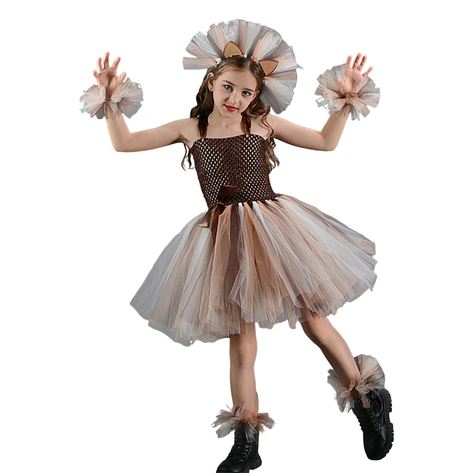 Lion Costume Kids Lion Dress for Girls - Animal Costume Pageant Toddler Dress - Masquerade Dress, Girls Gown Fraternity Dress Party, Stage, Halloween Dress Up, Children's Day