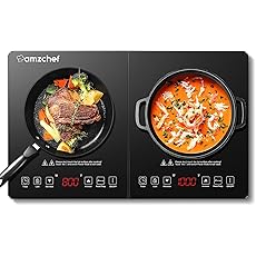 Aobosi Double Induction Cooktop,Portable Induction Cooker with 2 Burner Independent Control,Ultrathin Body,10 Temperature,1800W-Multiple Power Levels,4 Hour Timer,Safety Lock