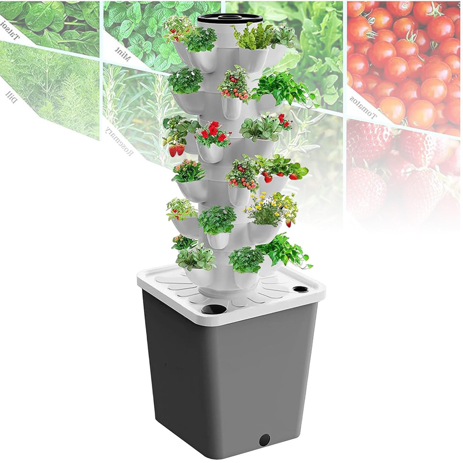 Hydroponika Tower Garden hydroponika zestaw do uprawy ziół, owoców i warzyw, z pompką nawilżającą, adapterem