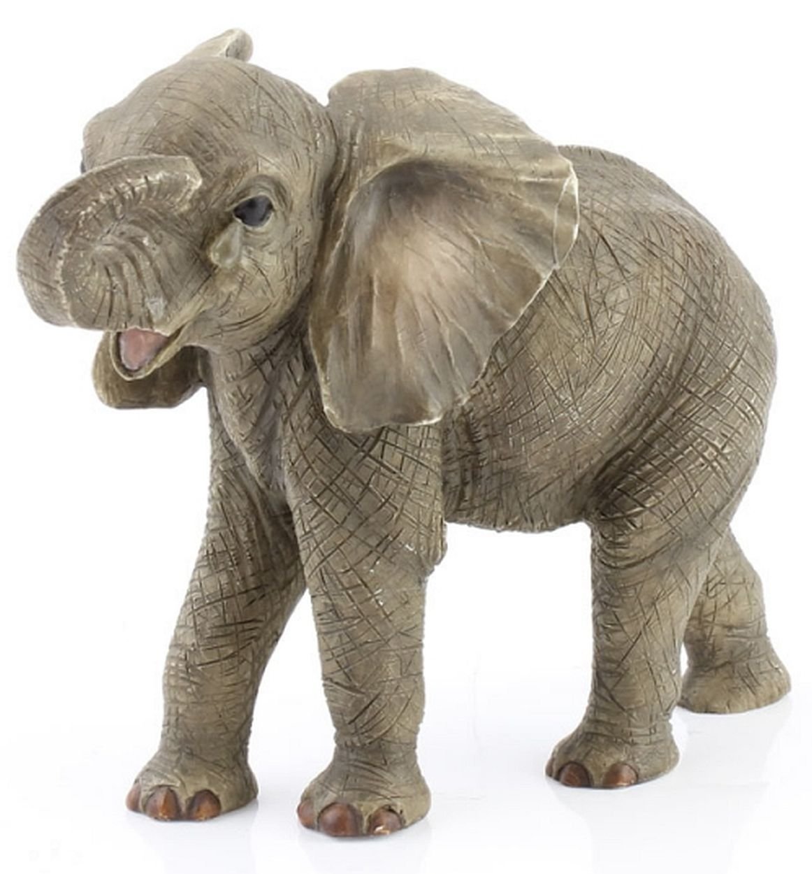 The Leonardo Collection Grey Baby African Elephant 'Missing You' Statue From Leonardo 'Out Of Africa' Collection - Realistic 11 Centimetre High Standing Figurine With Teardrop On Cheek - No. 4 Of The Collection