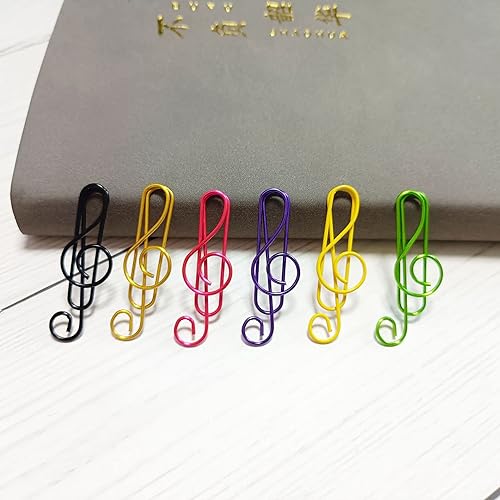 Clips de papel de metal multicolor para música, clips de papel de metal, bonitas formas, clips para marcapáginas, oficina, productos para