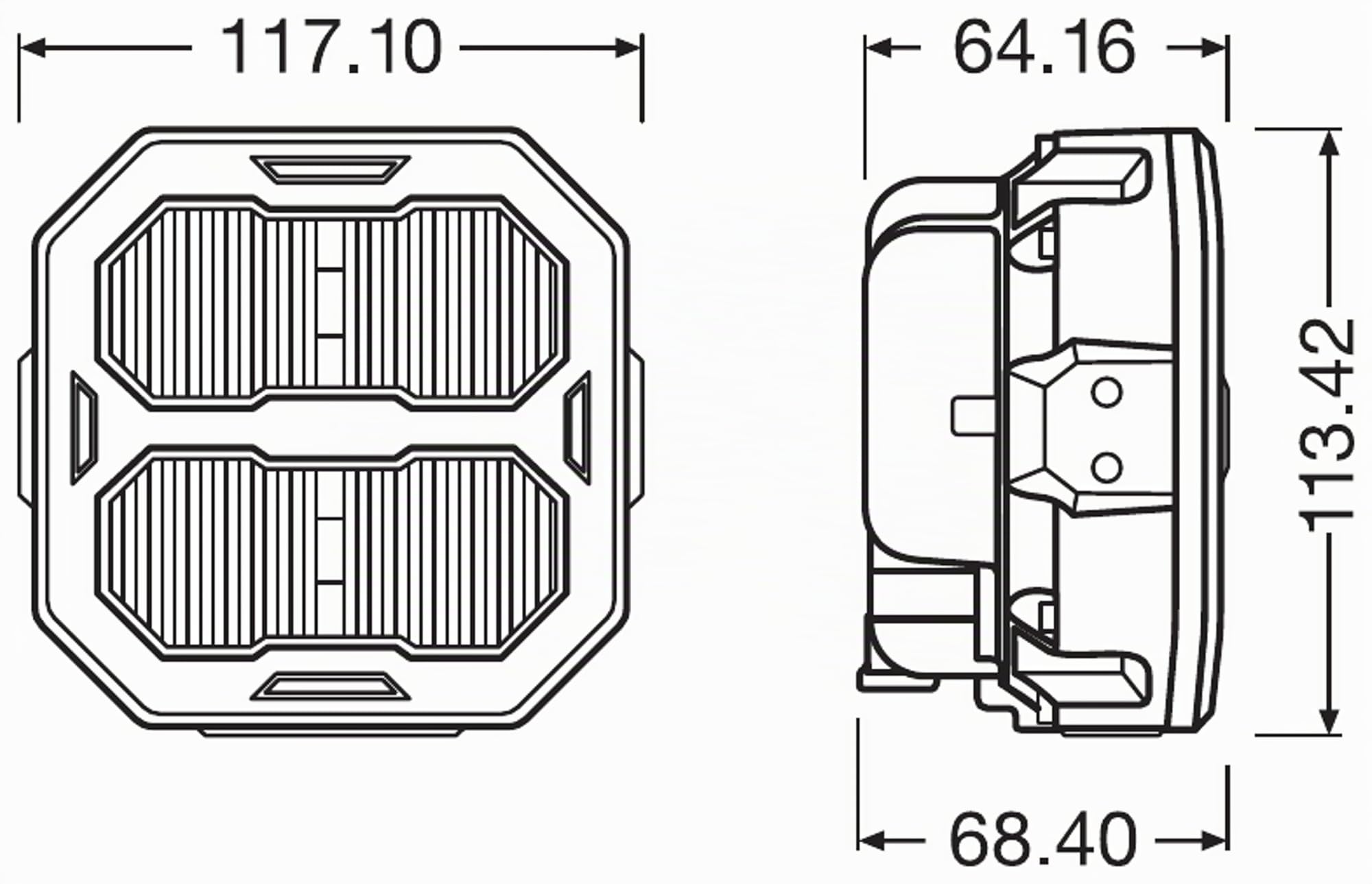 Osram LEDriving® Cube PX4500 Ultra Wide, LEDPWL103-UW, OFF ROAD, LED Arbeitsscheinwerfer, 4500 Lumen, Faltschachtel (1 Lampe)