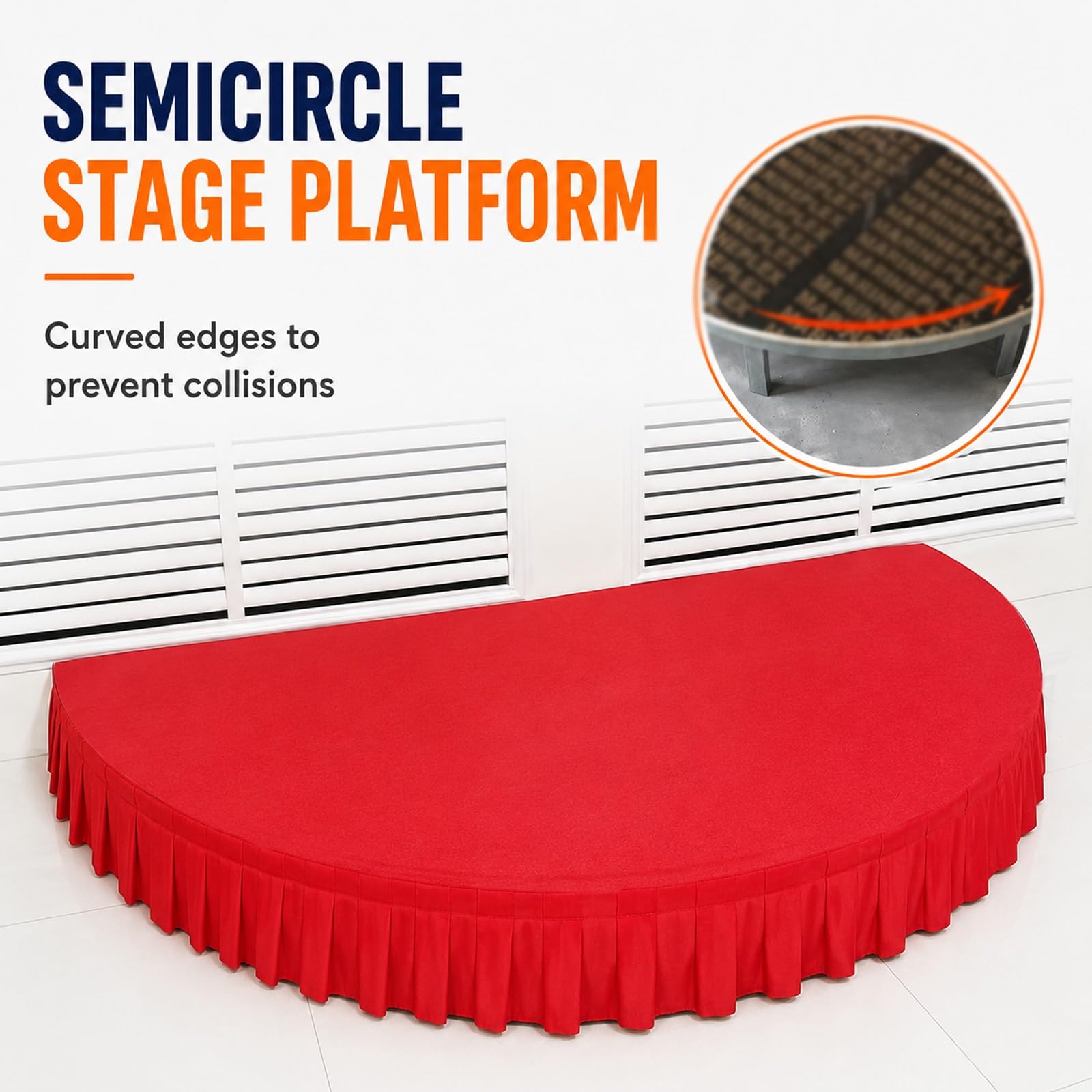 Palco portatile, mini palco per spettacoli e concerti per bambini, include grembiule di protezione, elevata capacità di carico per esibizioni corali, eventi scolastici(Gray A,47.2x23.6in)